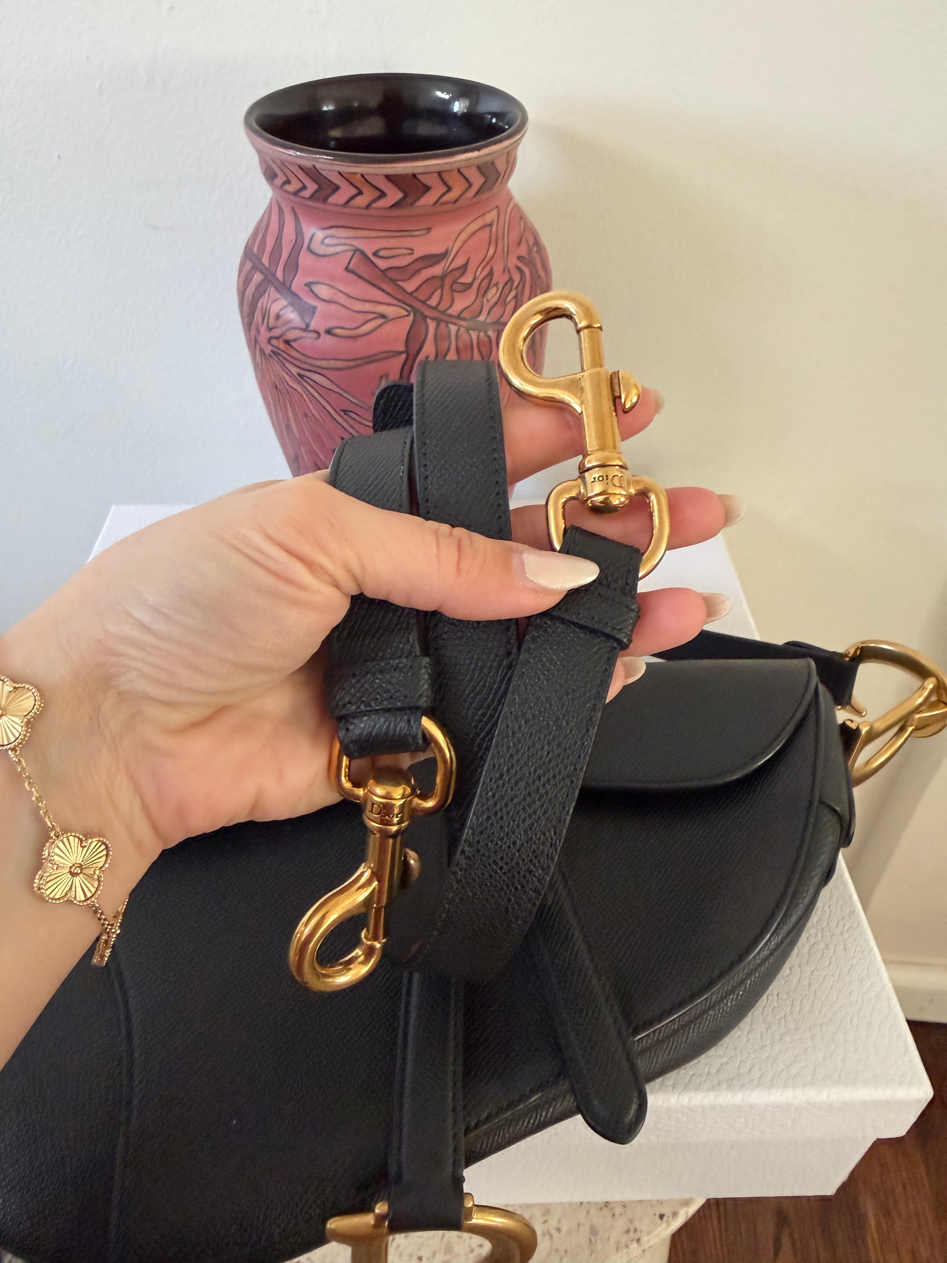 CHRISTIAN DIOR SADDLE GRAINED CALFSKIN BAG