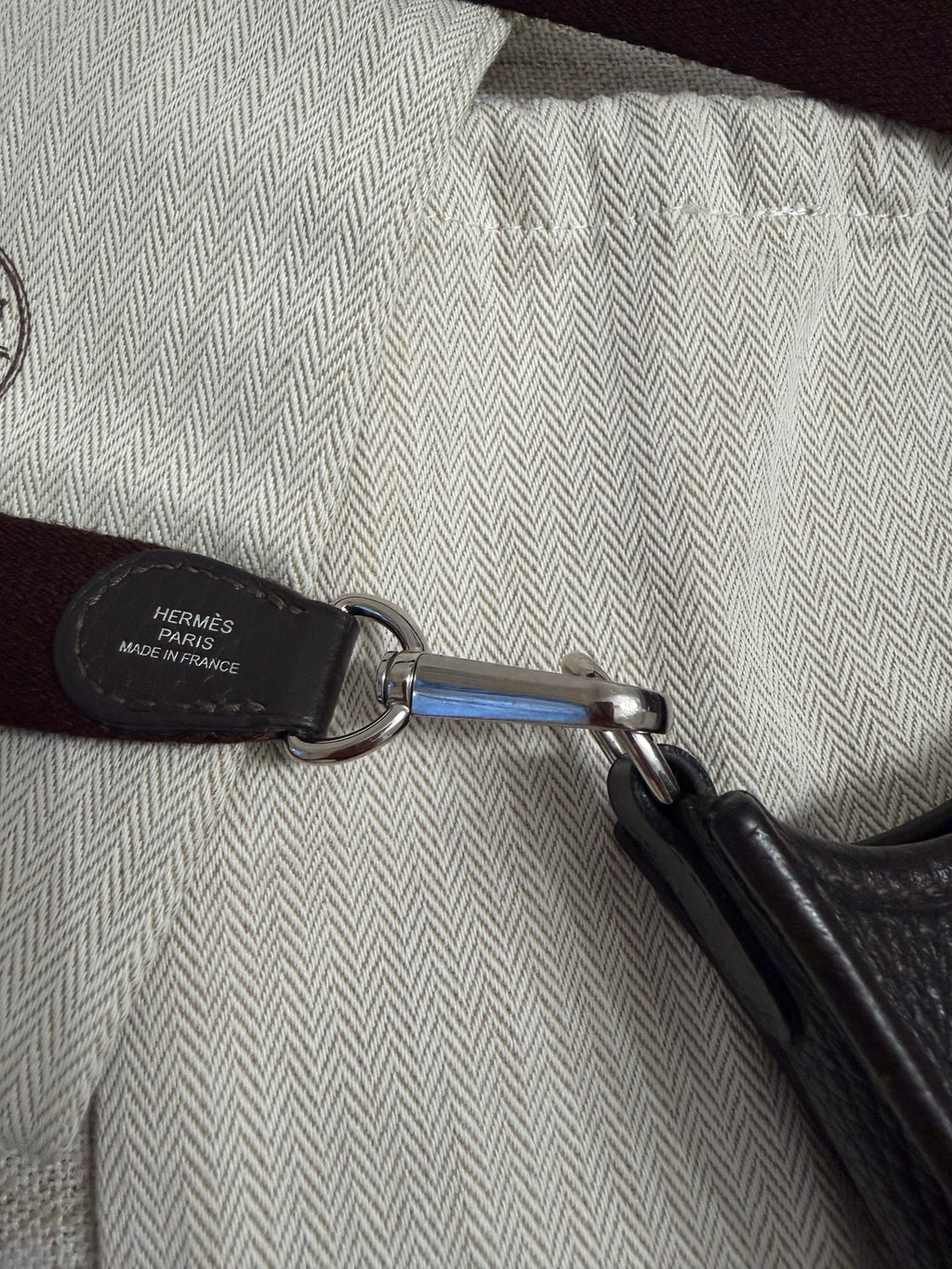 HERMES EVELYNE BAG CLEMENCE TPM BAG WITH LONG STRAP