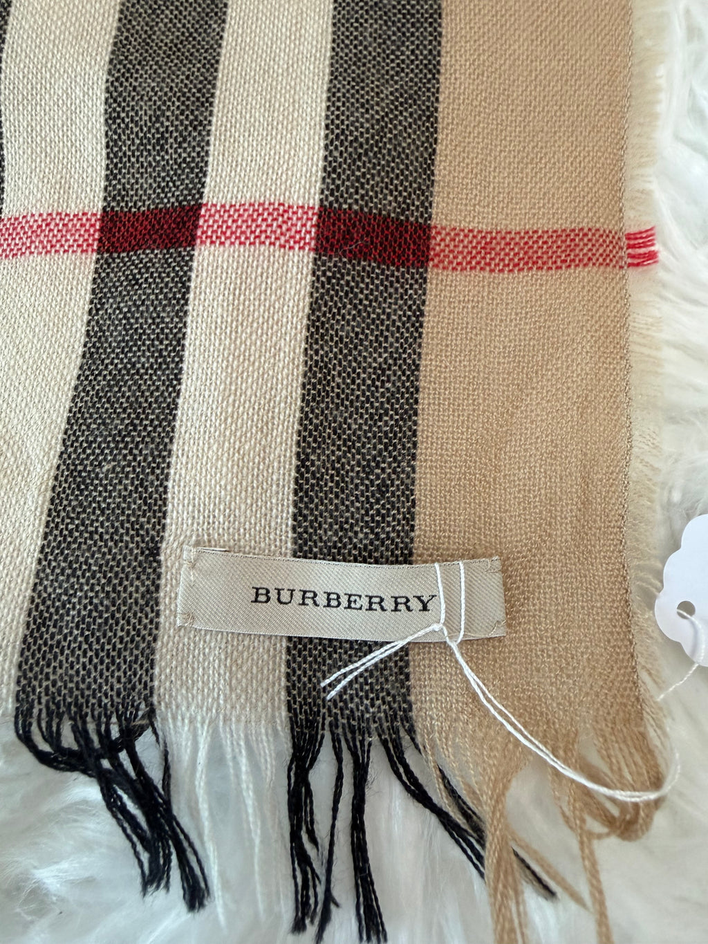 BURBERRY CHECK CASHMERE SCARF