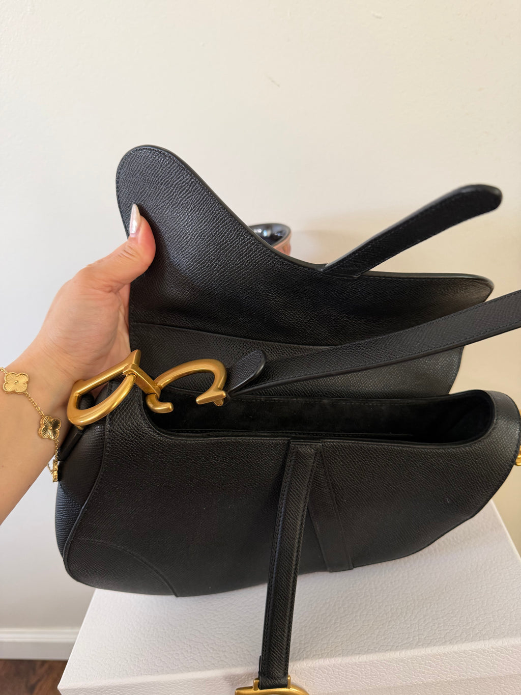 CHRISTIAN DIOR SADDLE GRAINED CALFSKIN BAG