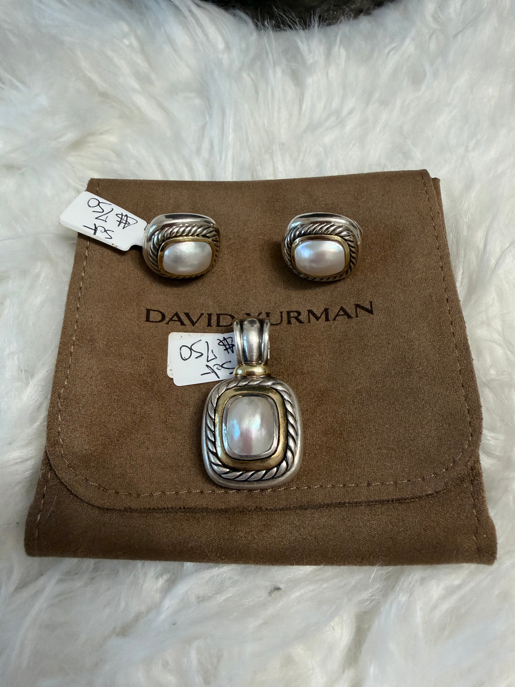 DAVID YURMAN ALBION JEWLERY PENDANT, NECKLACE AND EARRINGS (3 PIECE SET)