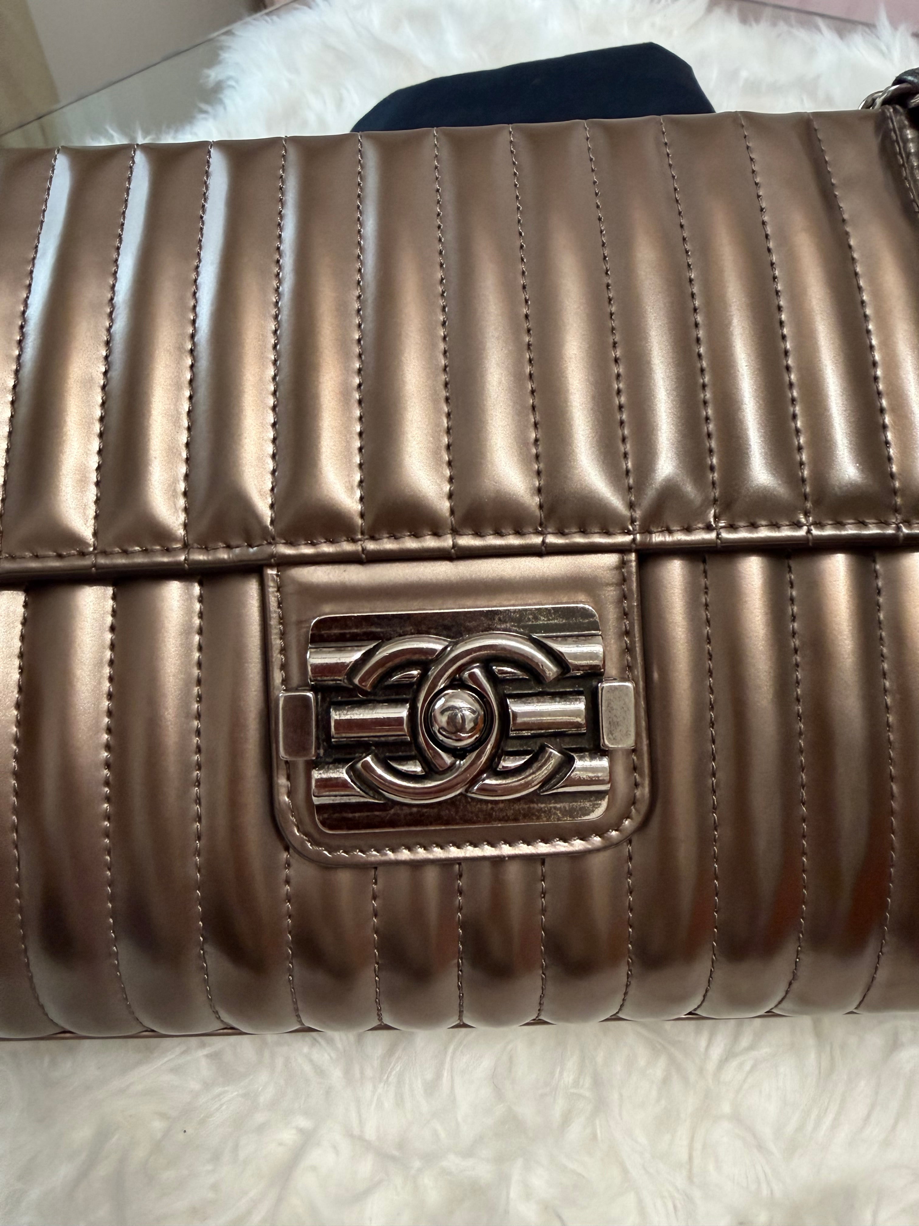 CHANEL MAHARAJA EXPRESS METALLIC PATENT FLAP WITH RHW