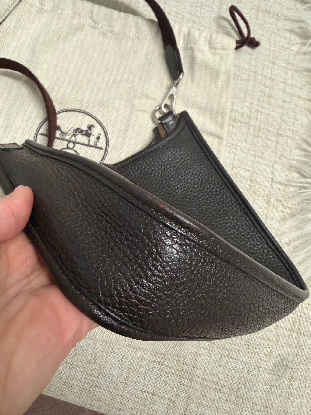 HERMES EVELYNE BAG CLEMENCE TPM BAG WITH LONG STRAP