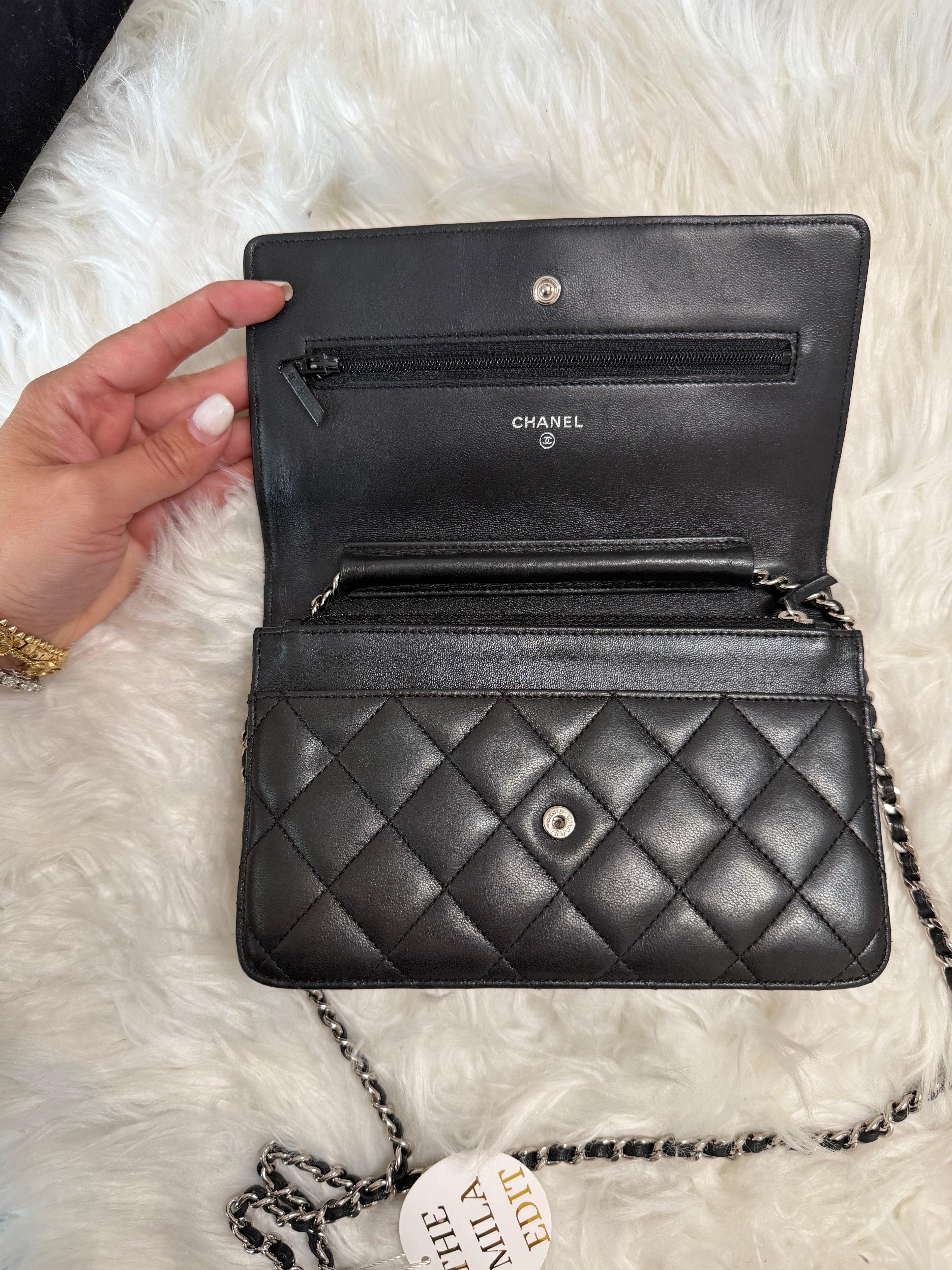 CHANEL LAMBSKIN WALLET ON CHAIN