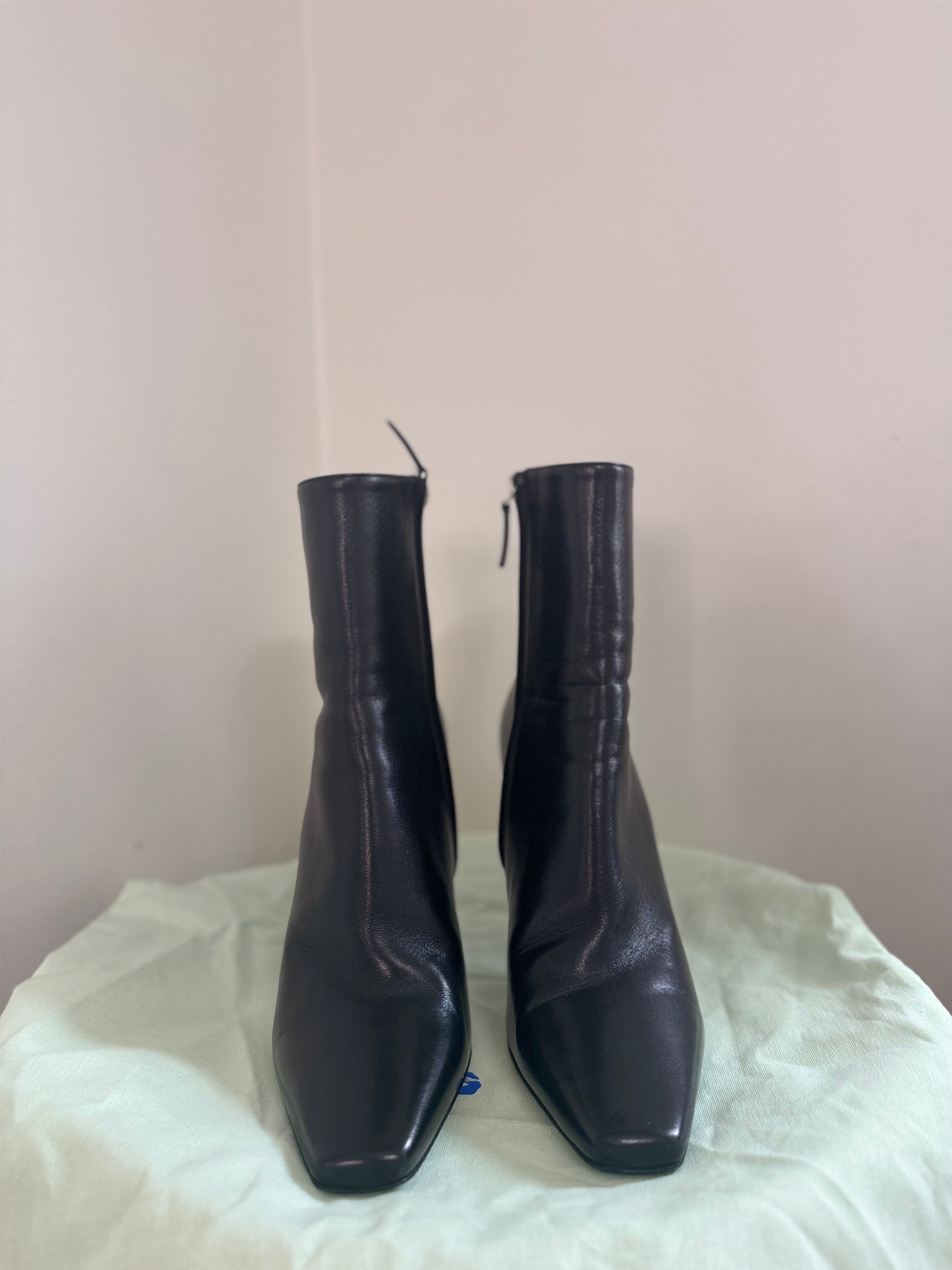 Off-White Allen 140mm leather ankle boots with a gradient heel