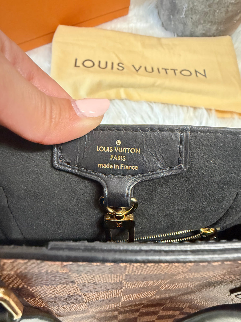 LOUIS VUITTON DAMIER EBENE BELMONT PM TOTE WITH MINI WALLET (POUCH)