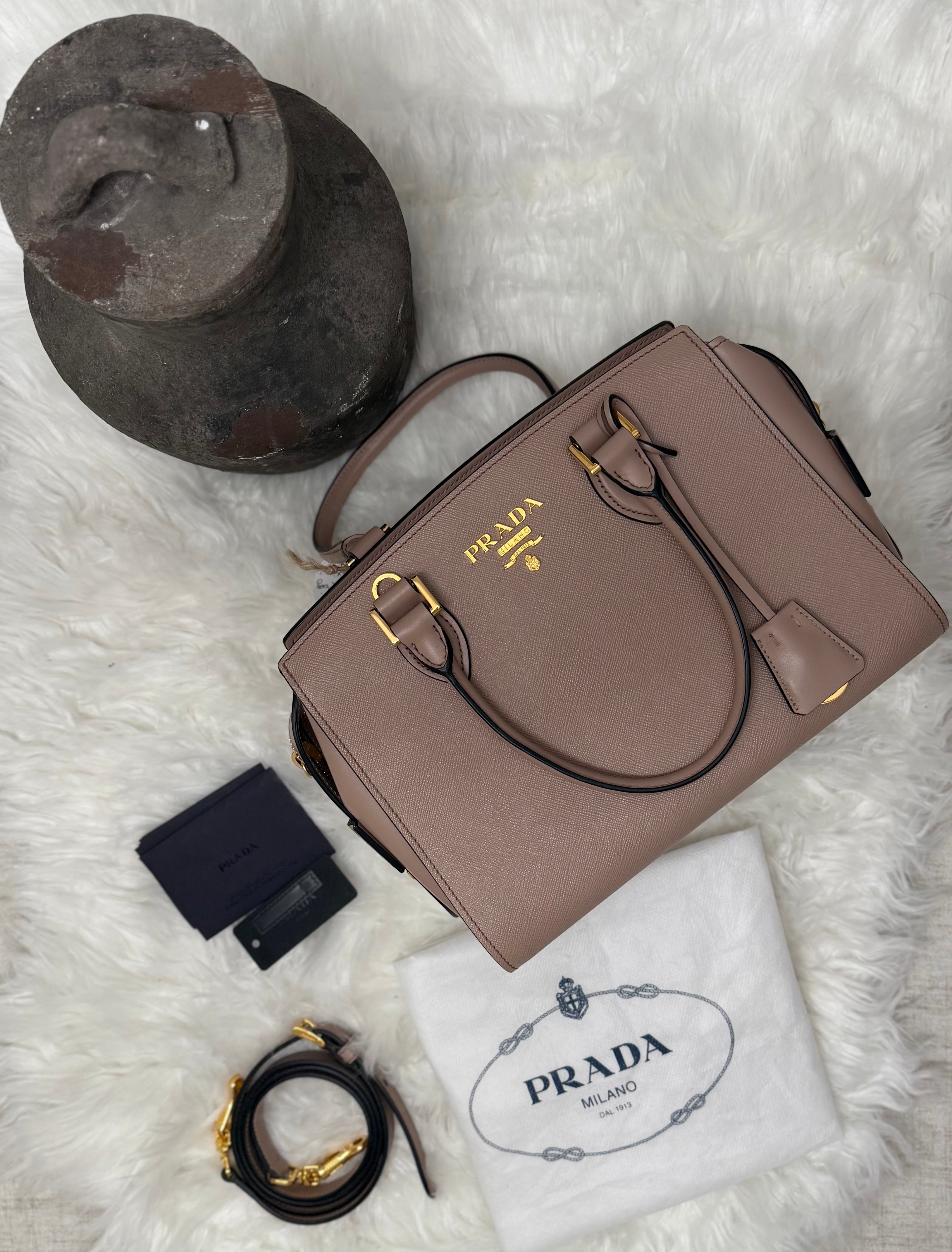 PRADA SAFFIANO SMALL LUX 2WAY HANDBAG