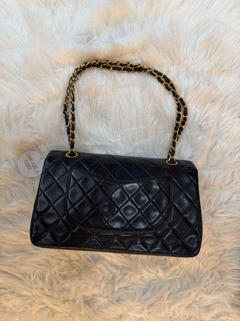 CHANEL VINTAGE MEDIUM CLASSIC FLAP IN LAMBSKIN LEATHER