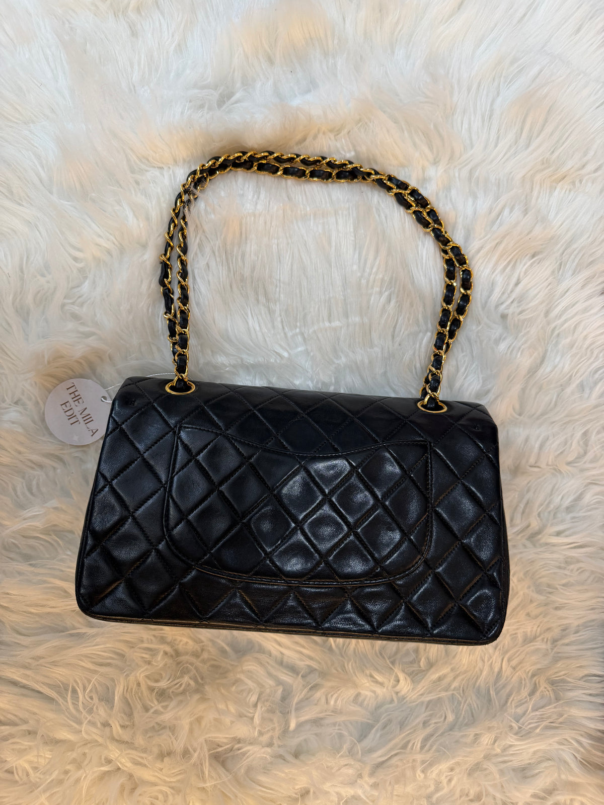CHANEL VINTAGE MEDIUM CLASSIC FLAP IN LAMBSKIN LEATHER