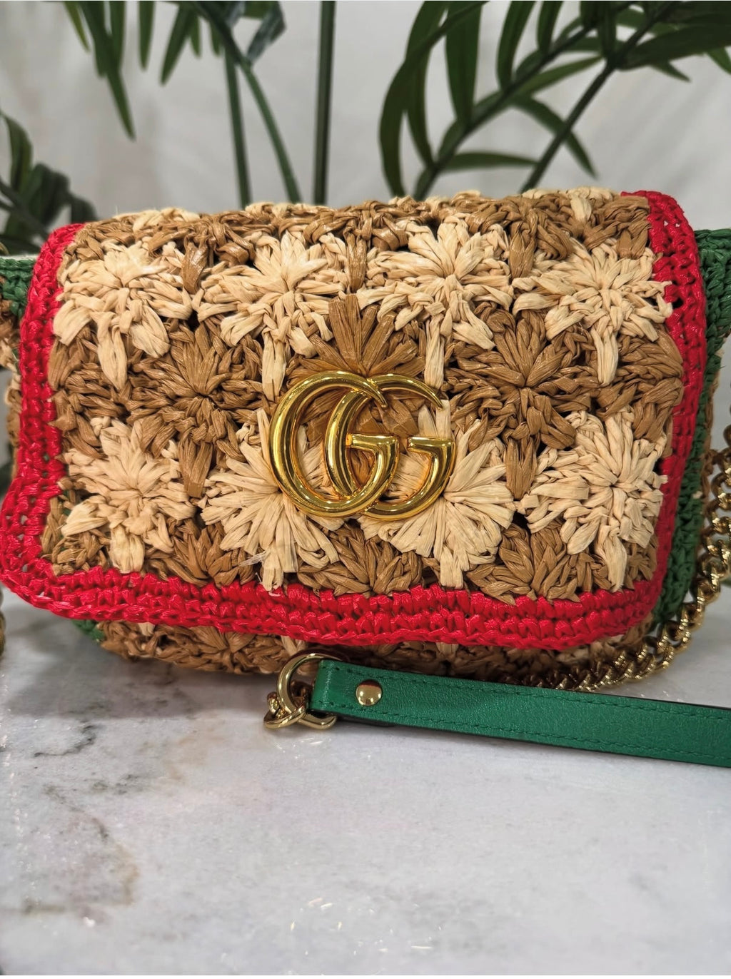 Gucci Marmont Small Bag Raffia Shoulder Bag/Crossbody