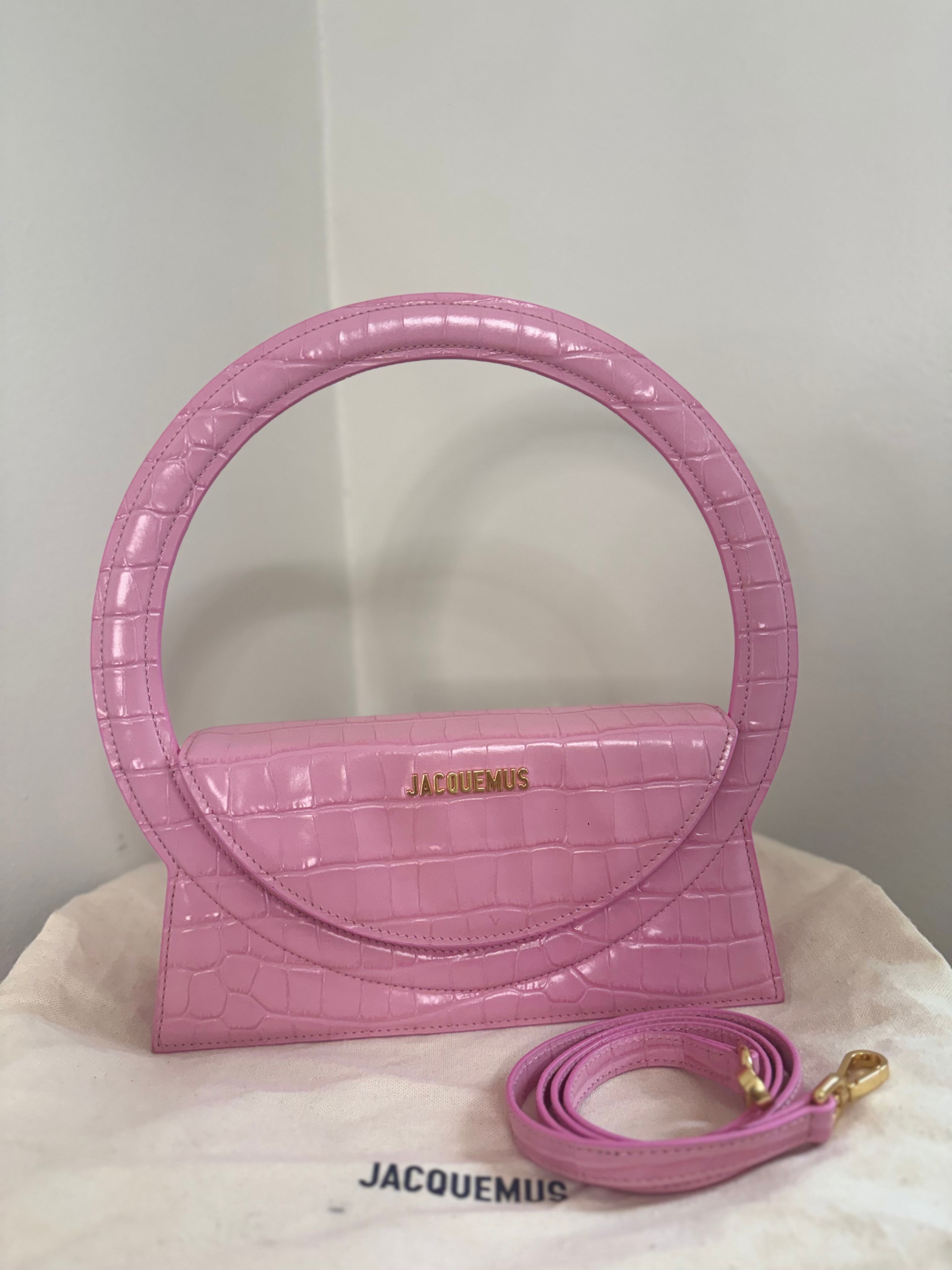JACQUEMUS Le Sac Rond Croc-Embossed BAG