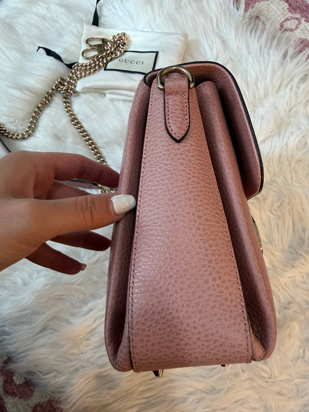 GUCCI TOP HANDLE NUDE BAG