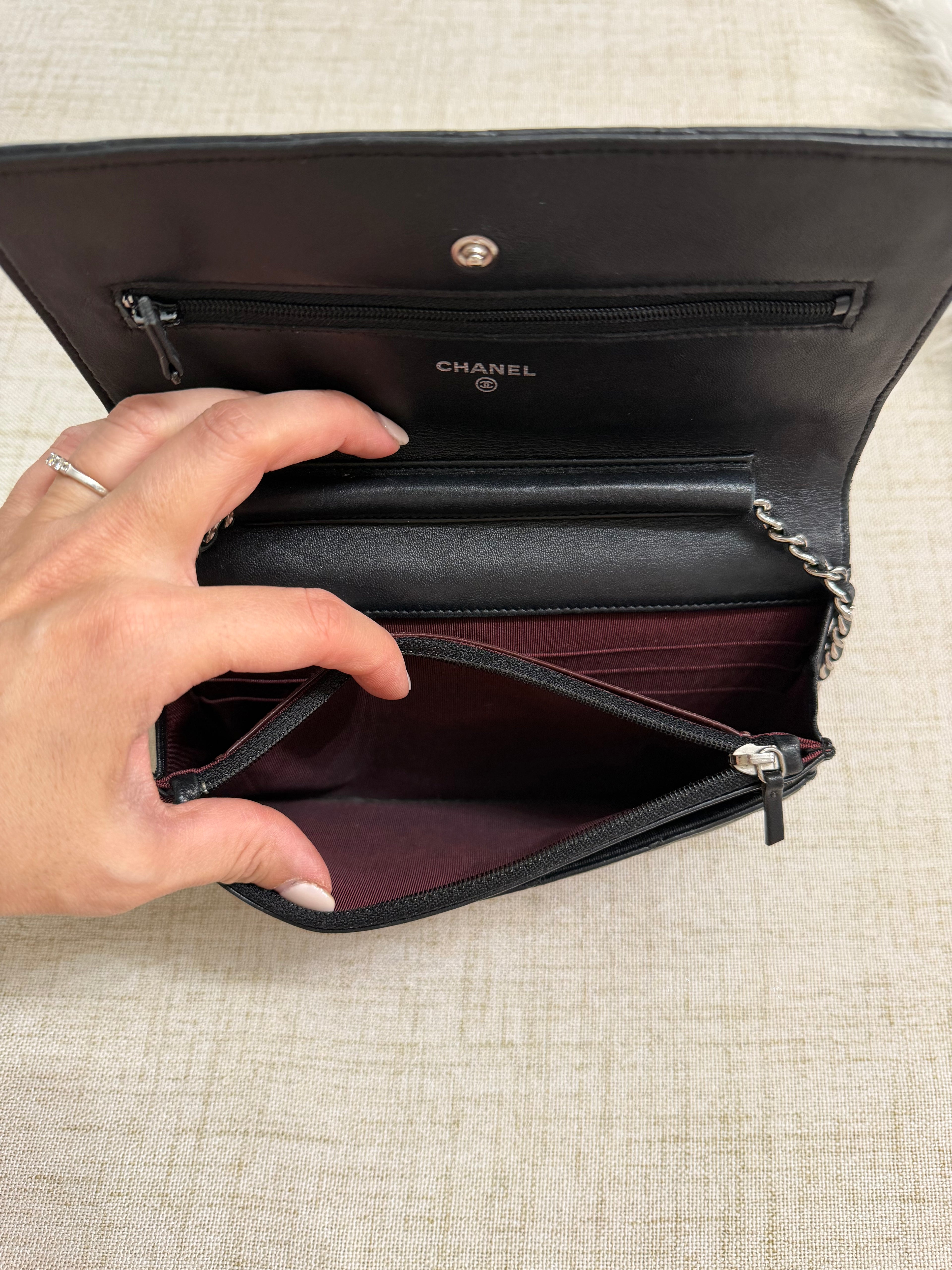 CHANEL LAMBSKIN WALLET ON CHAIN