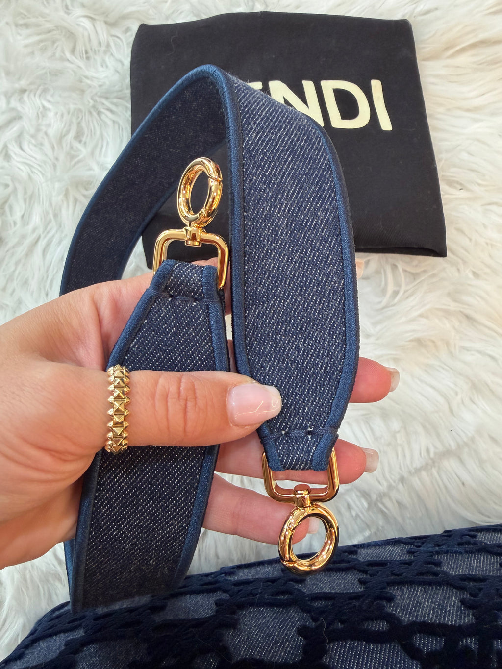 FENDI FIRST MEDIUM DENIM BAG