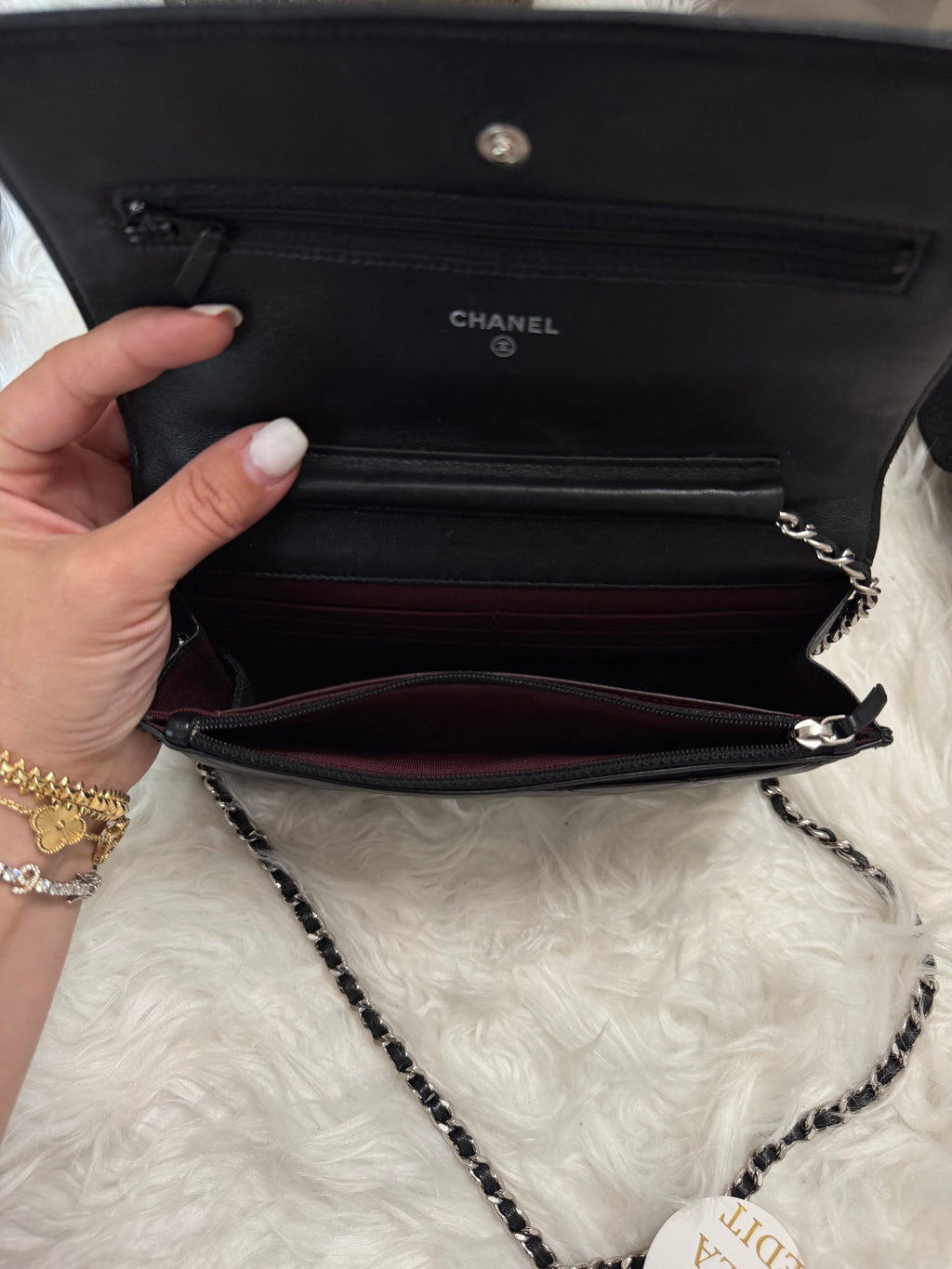CHANEL LAMBSKIN WALLET ON CHAIN