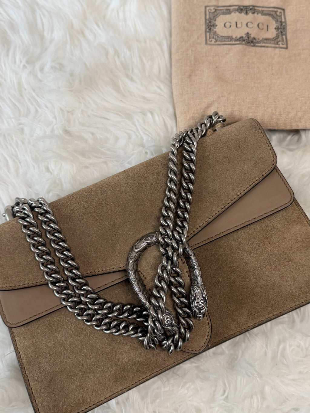 GUCCI DIONYSUS SHOULDER BAG IN SUEDE