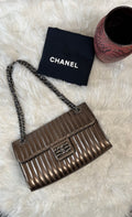 CHANEL MAHARAJA EXPRESS METALLIC PATENT FLAP WITH RHW