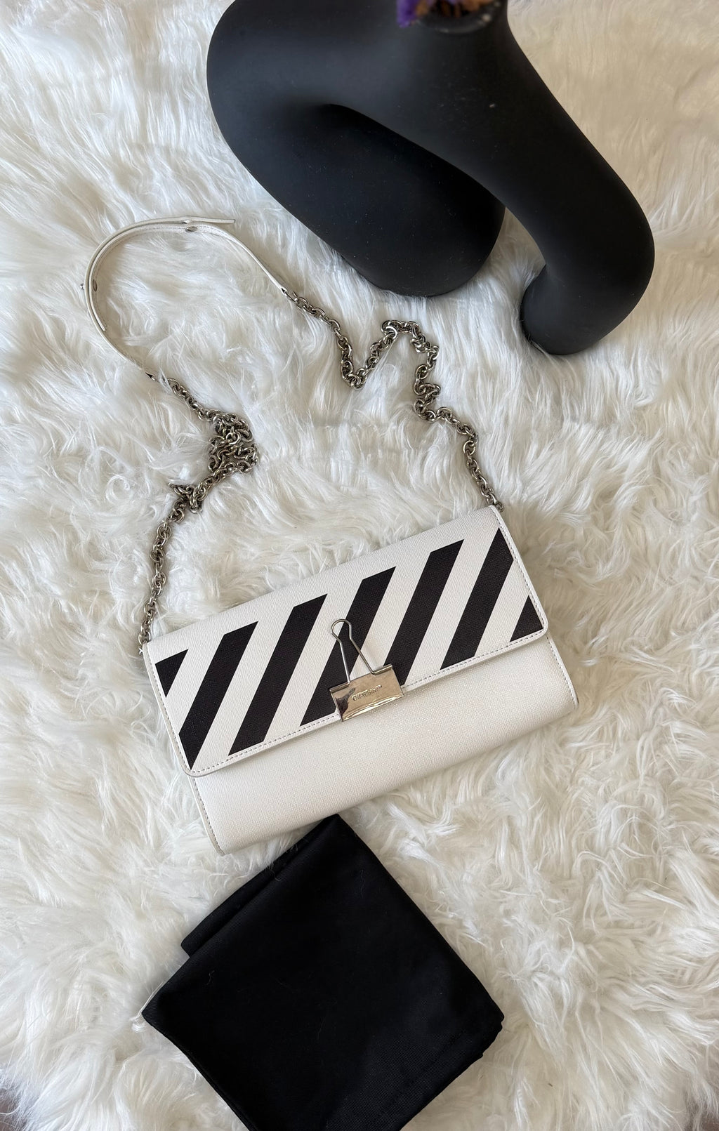 OFF-WHITE DIAG BINDER CLIP BAG