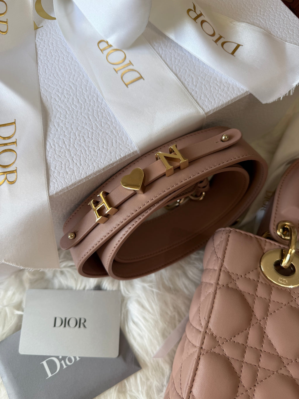 CHRISTIAN DIOR MY LADY D LAMBSKIN CANNAGE WITH LUCKY BADGES