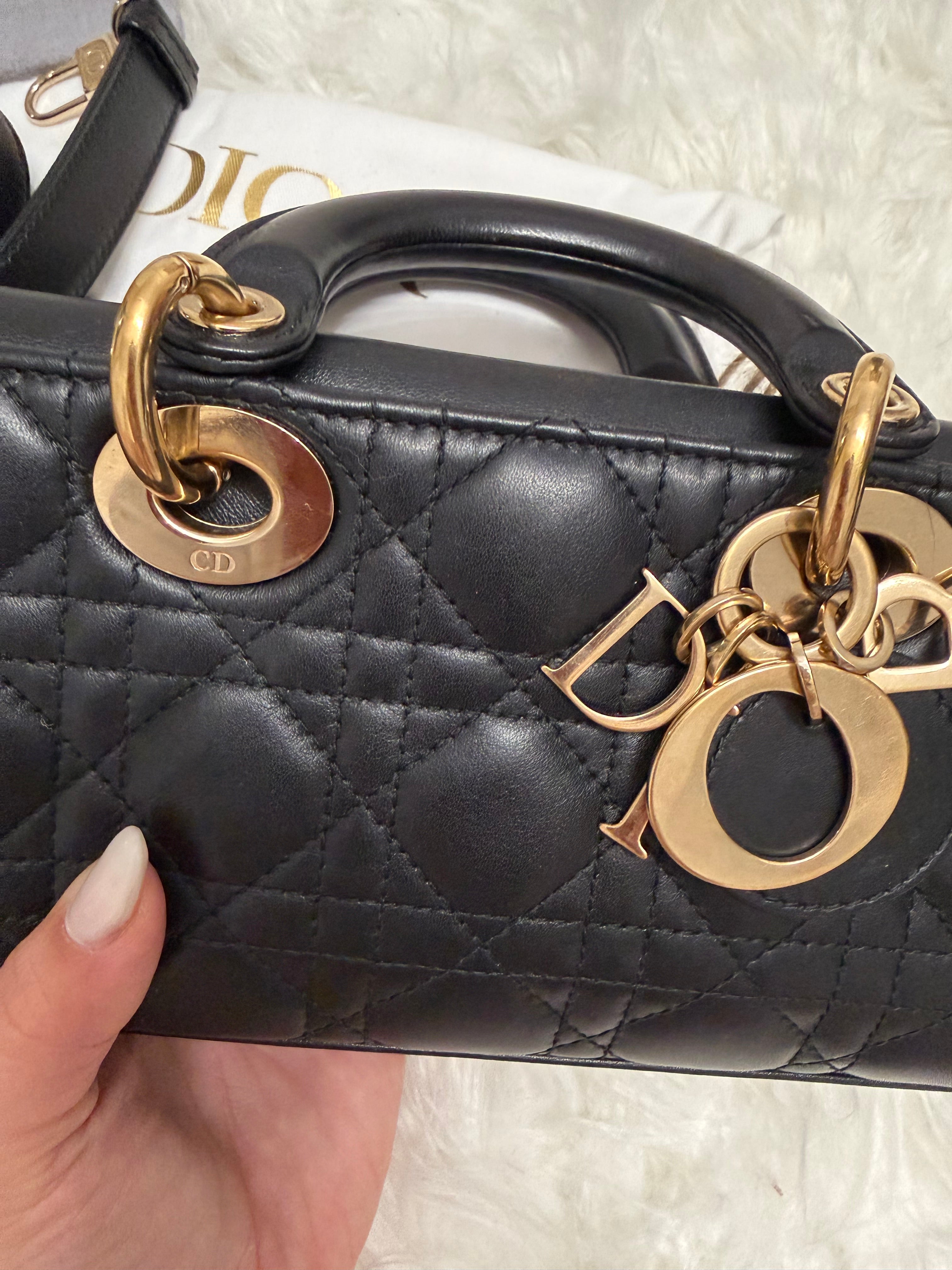 DIOR LADY D-JOY CANNAGE LEATHER BAG