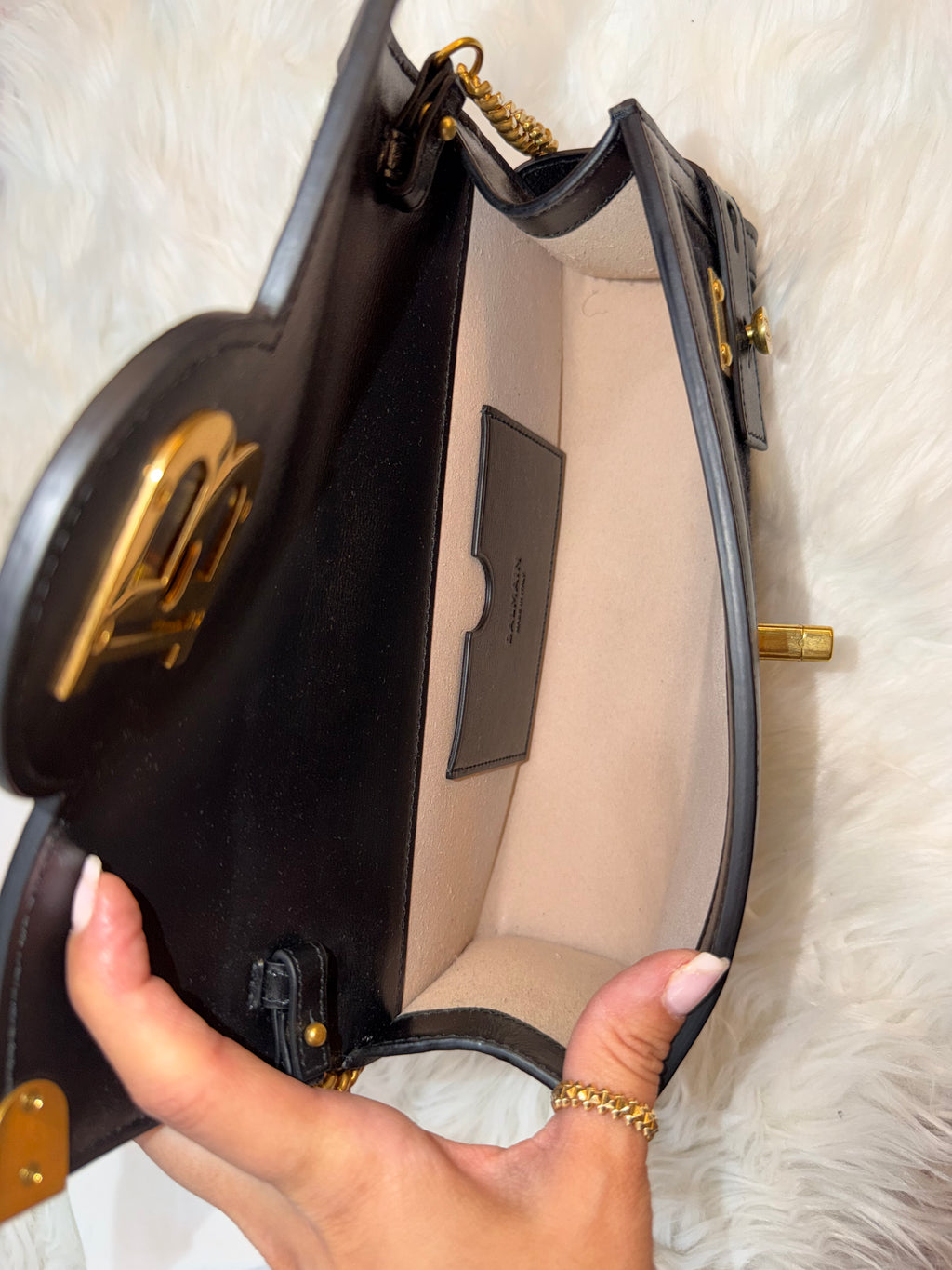 BALMAIN B-BUZZ 23 JACQUARD CLUTCH SHOULDER BAG