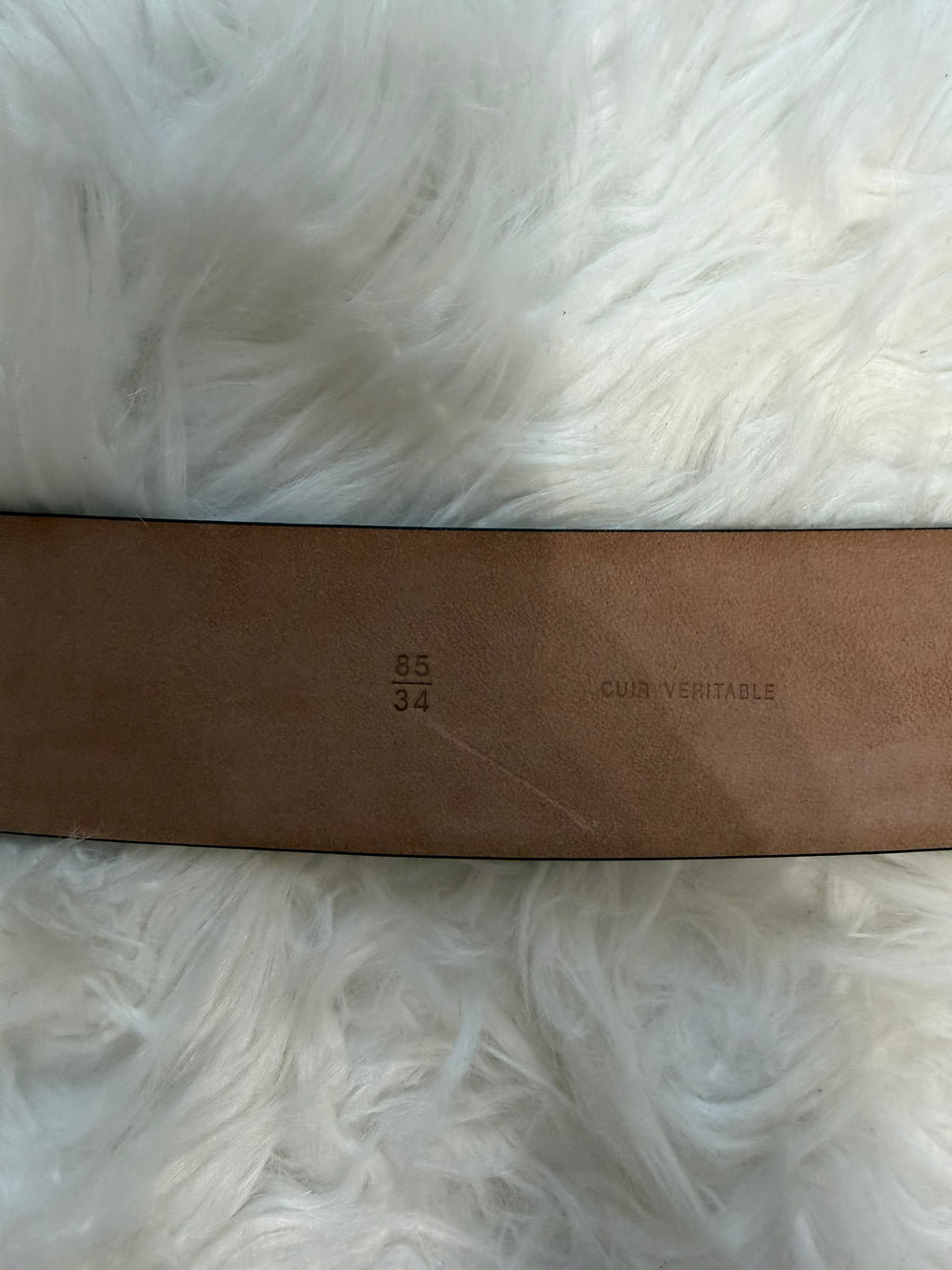 VINTAGE CHANEL LARGE CC LOGO LEATHER BELT