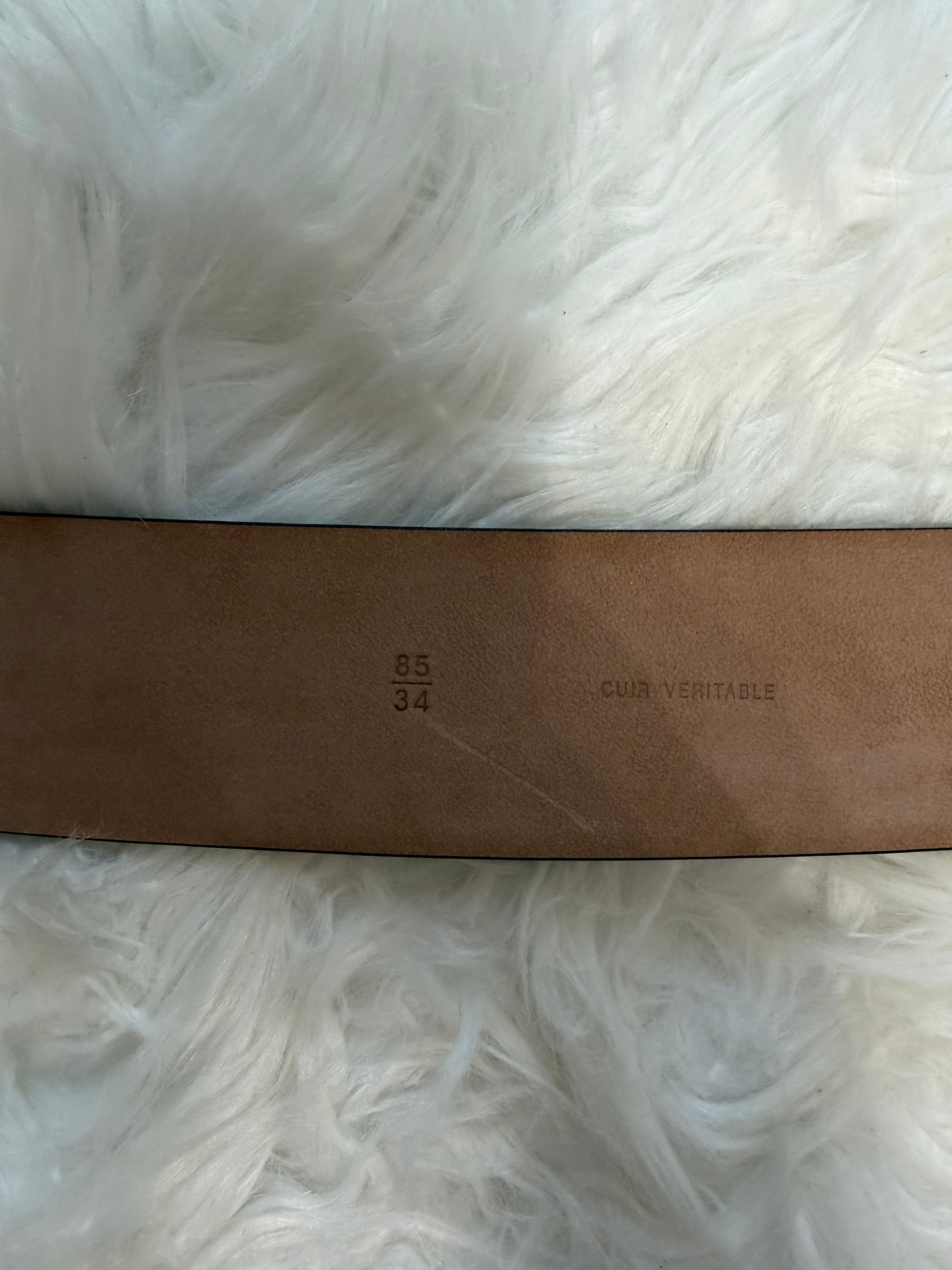 VINTAGE CHANEL LARGE CC LOGO LEATHER BELT