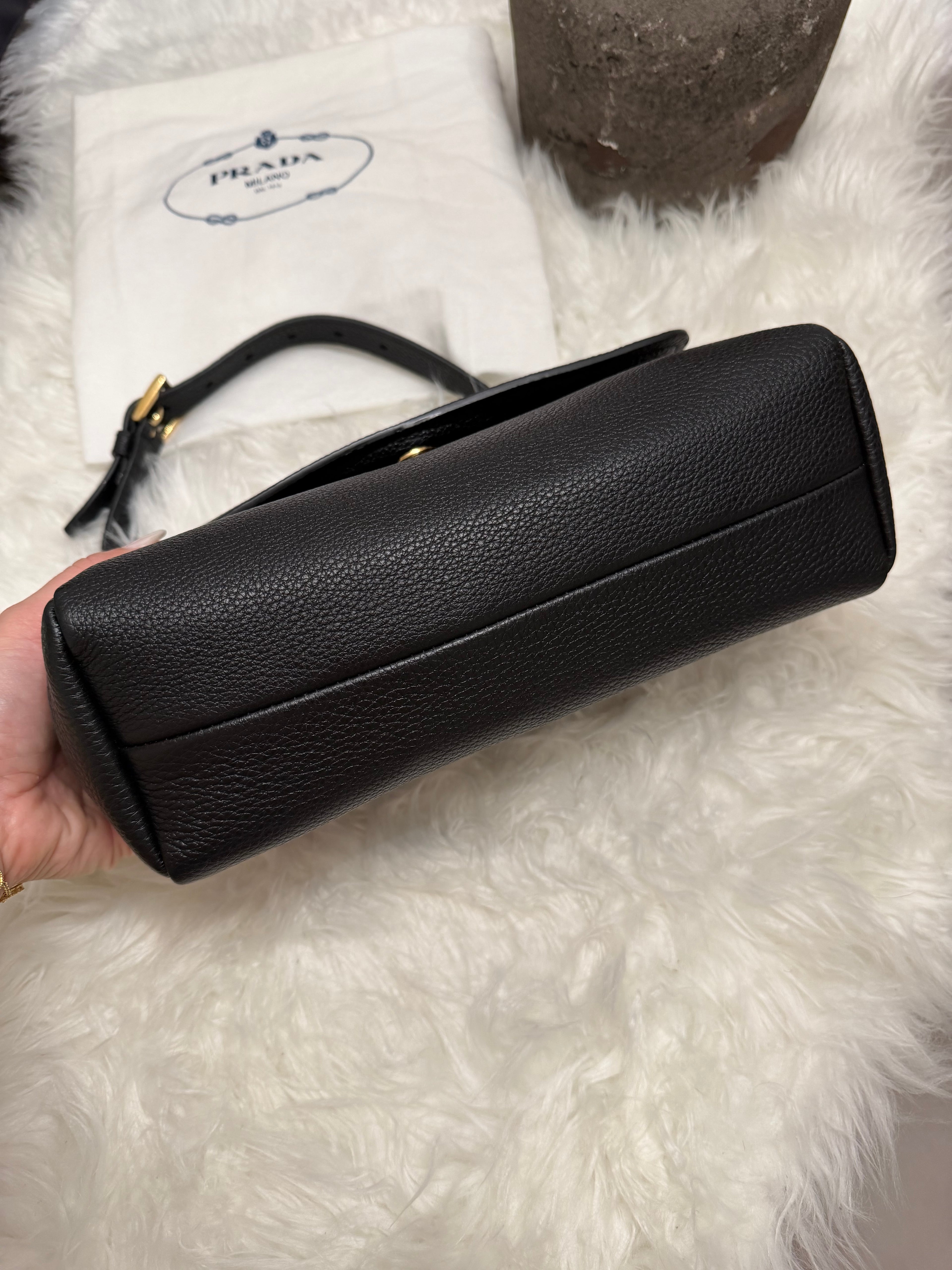 PRADA LEATHER SHOULDER BAG
