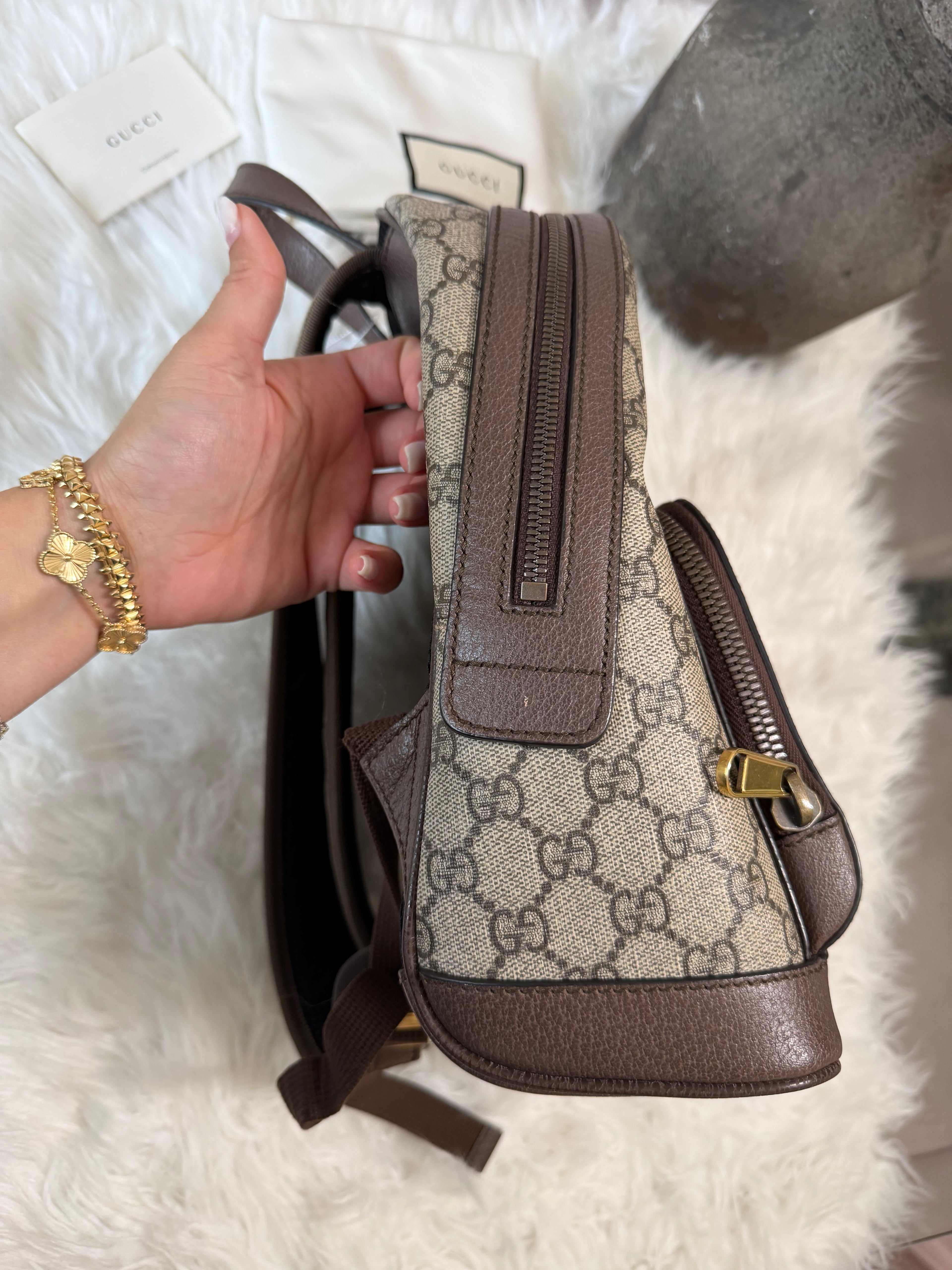 GUCCI OPHIDIA BACKPACK GG COATED CANVAS