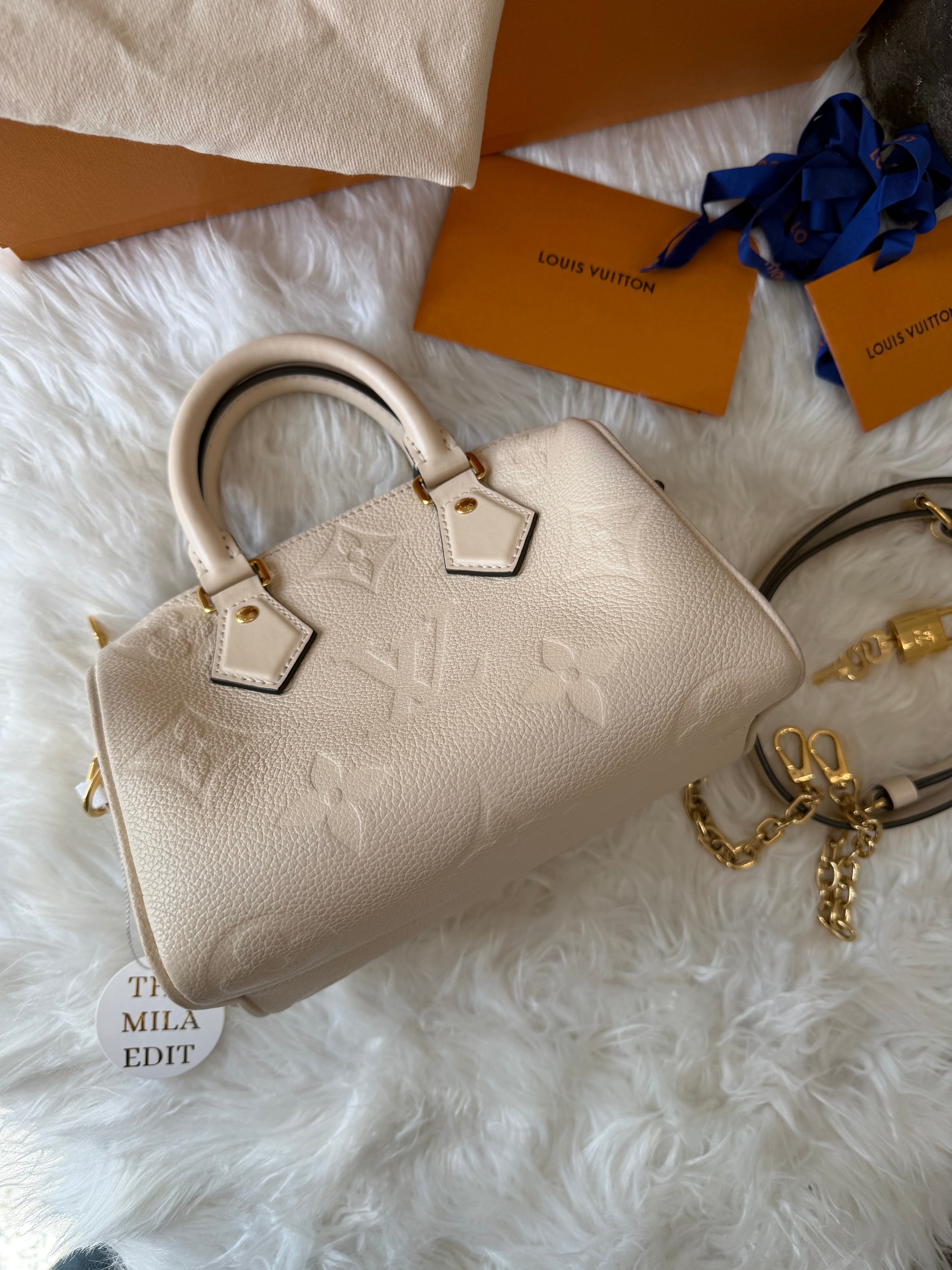 LOUIS VUITTON SPEEDY BANDOULIERE 20 EMPREINTE LEATHER