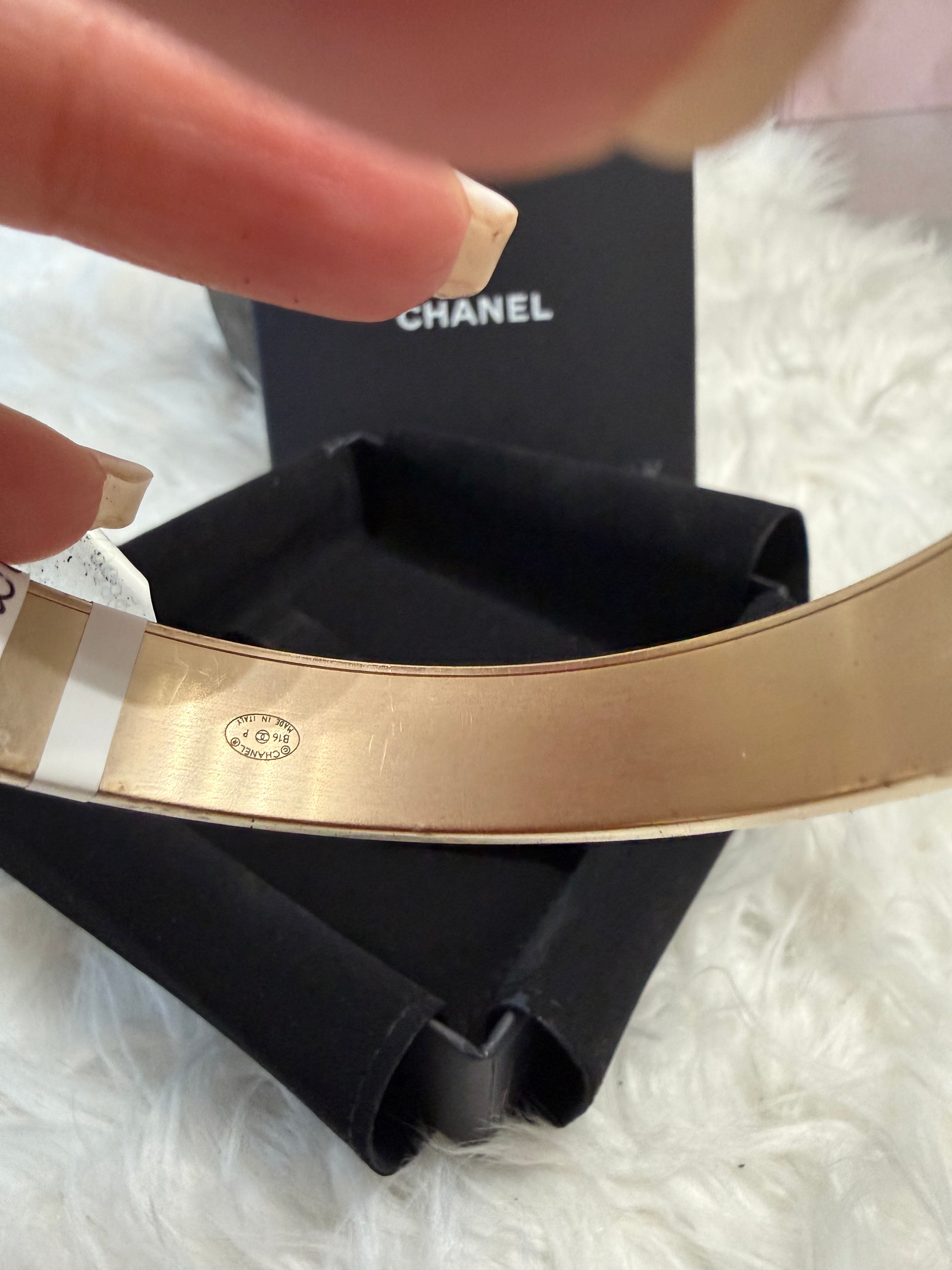 CHANEL CC COMPOSITE GOLD TONE BANGLE