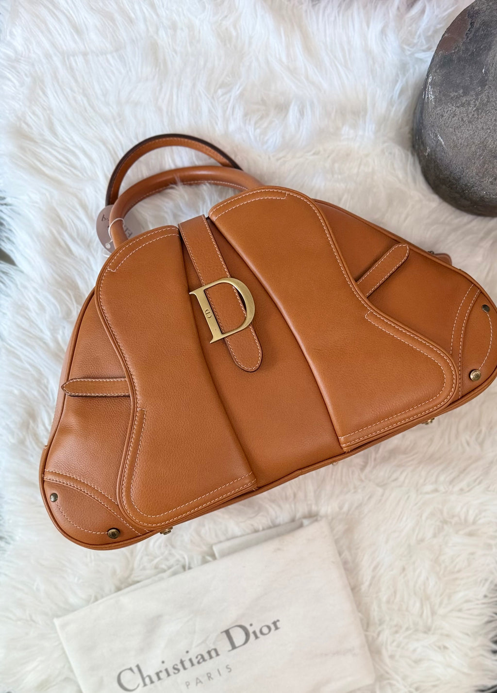 CHRISTIAN DIOR DOUBE SADDLE BOWLER BAG
