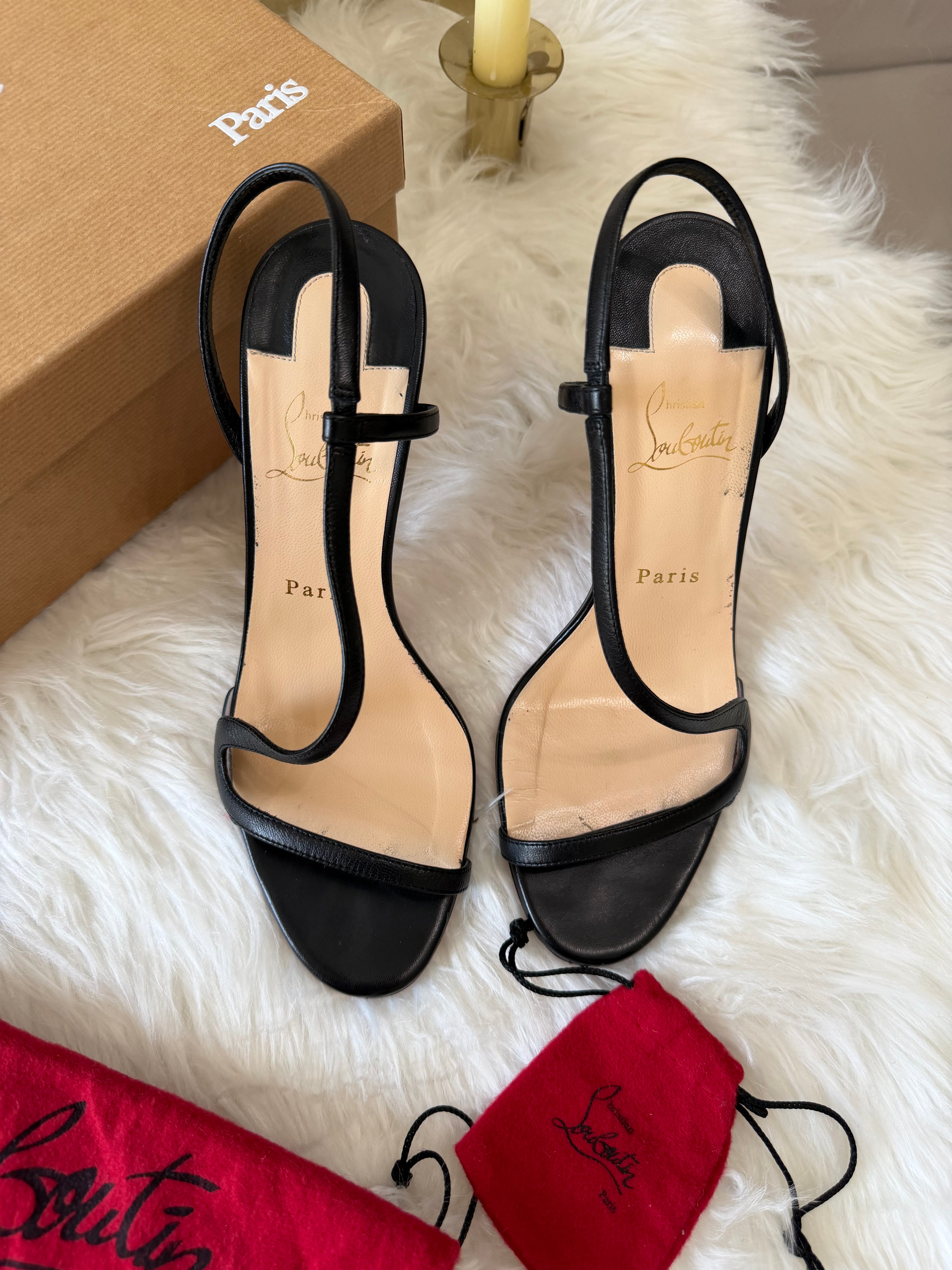 CHRISTIAN LOUBOUTIN ROSALIE SLINGBACK STILETTO SANDALS