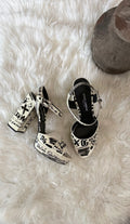 DOLCE & GABBANA LOGO PRINT GRAFFITI PLATFORM SANDALS