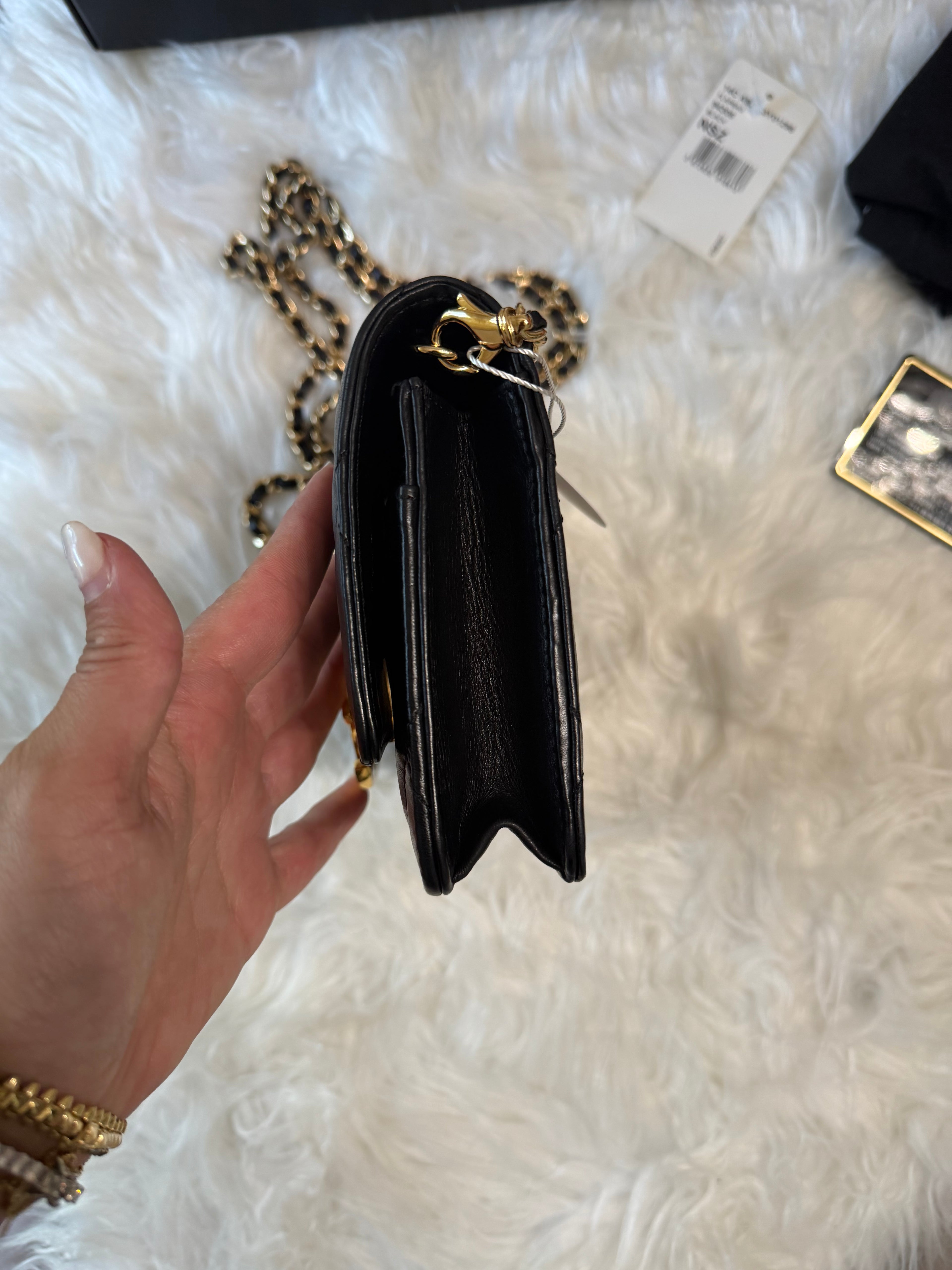 CHANEL QUILTED GOLD TURNLOCK LAMBSKIN WOC