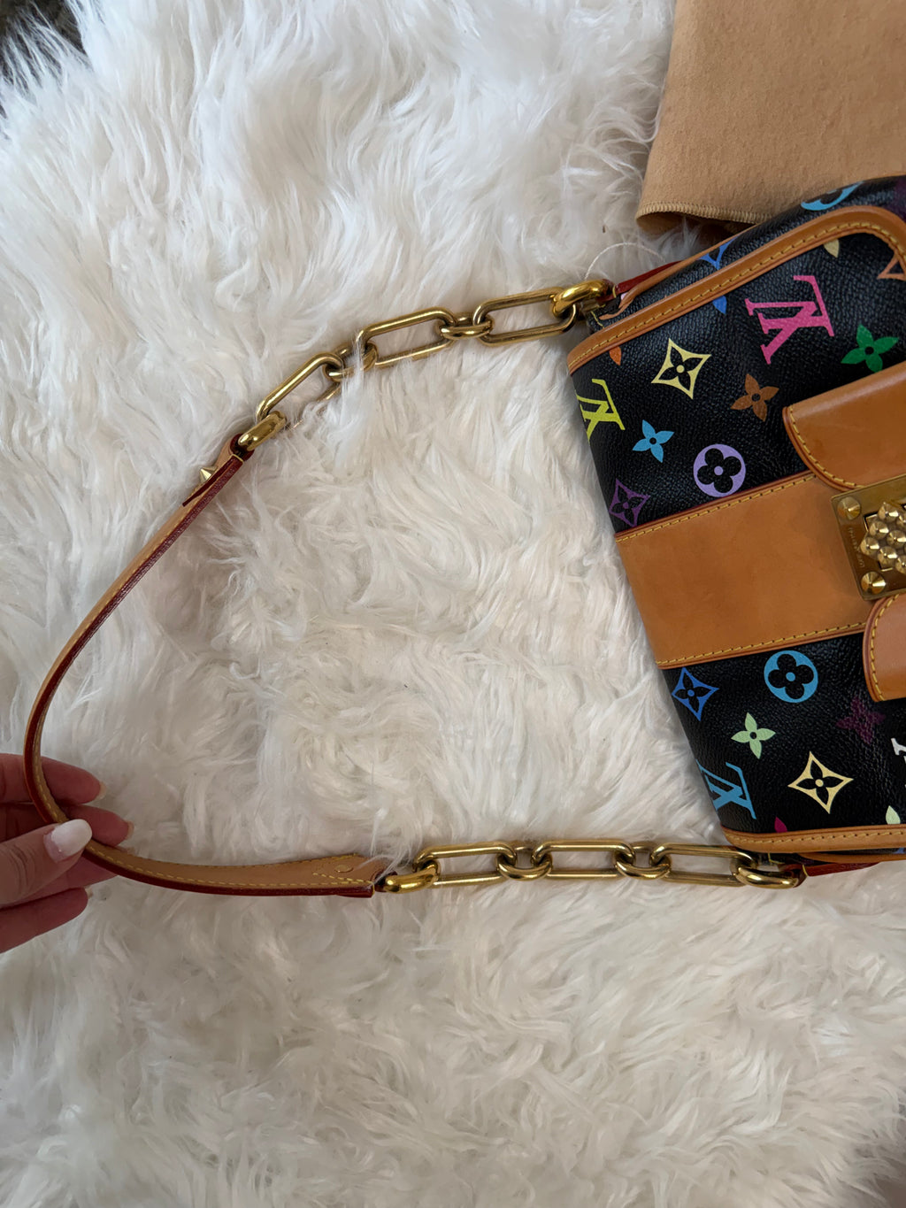 LOUIS VUITTON BLACK MONOGRAM MULTICOLOR PATTI BAG