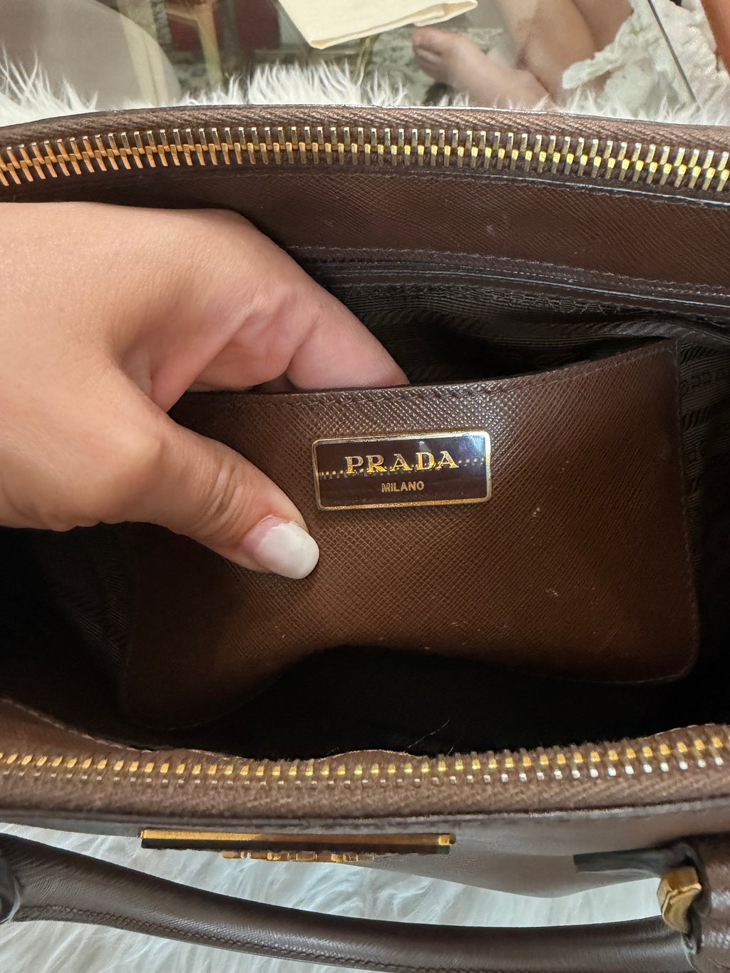 PRADA LARGE DOUBLE ZIP TOTE SAFFIANO BAG