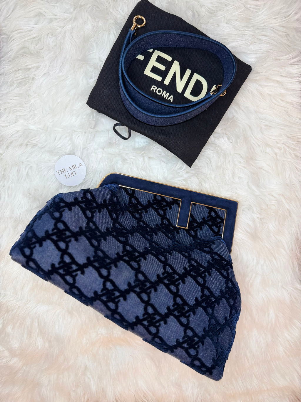 FENDI FIRST MEDIUM DENIM BAG