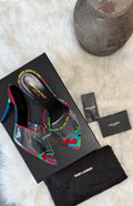 SAINT LAURENT LOLITA 95 FLORAL PRINT HEELS