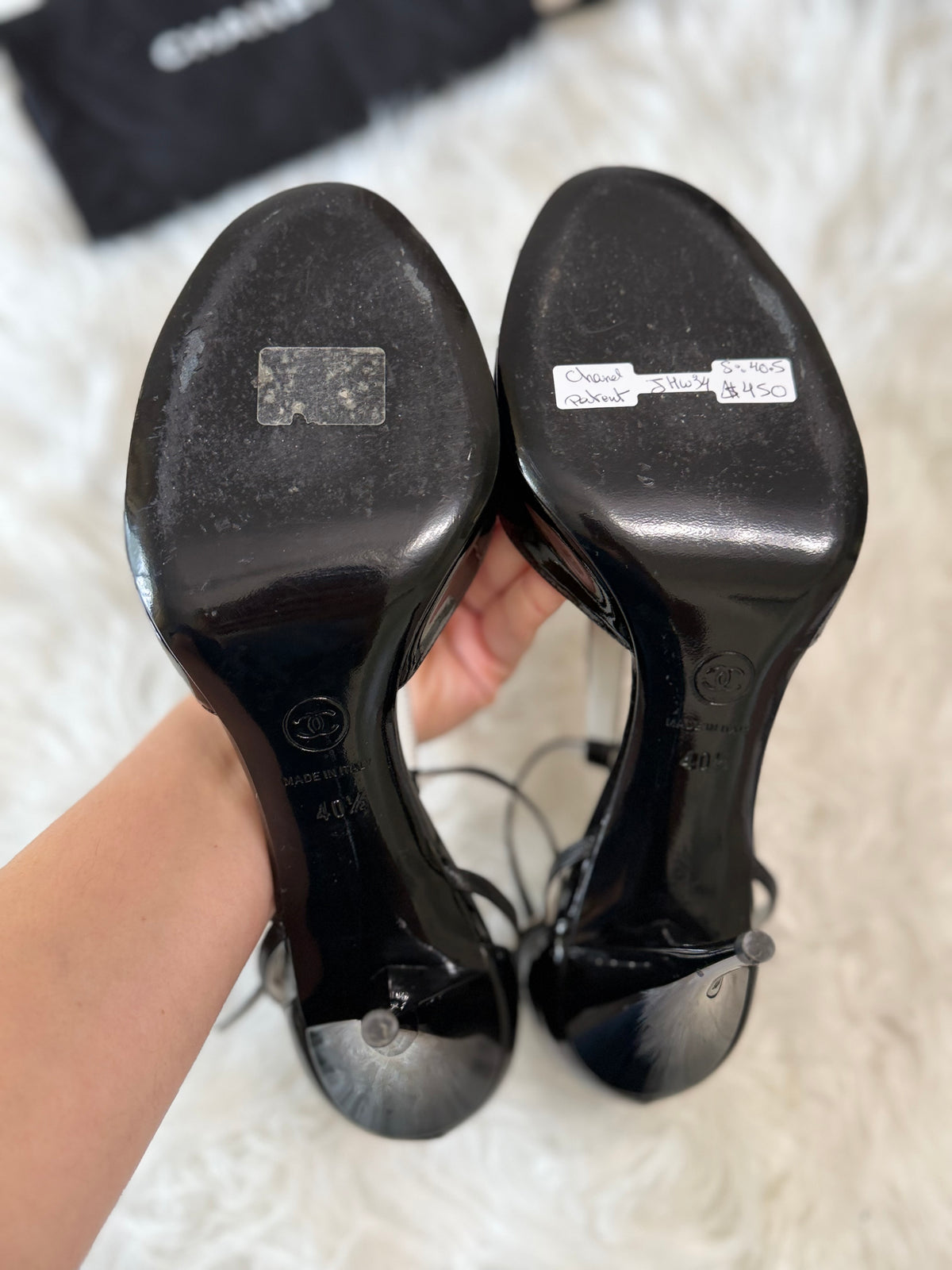 CHANEL VINTAGE INTERLOCKING CC LOGO SANDAL