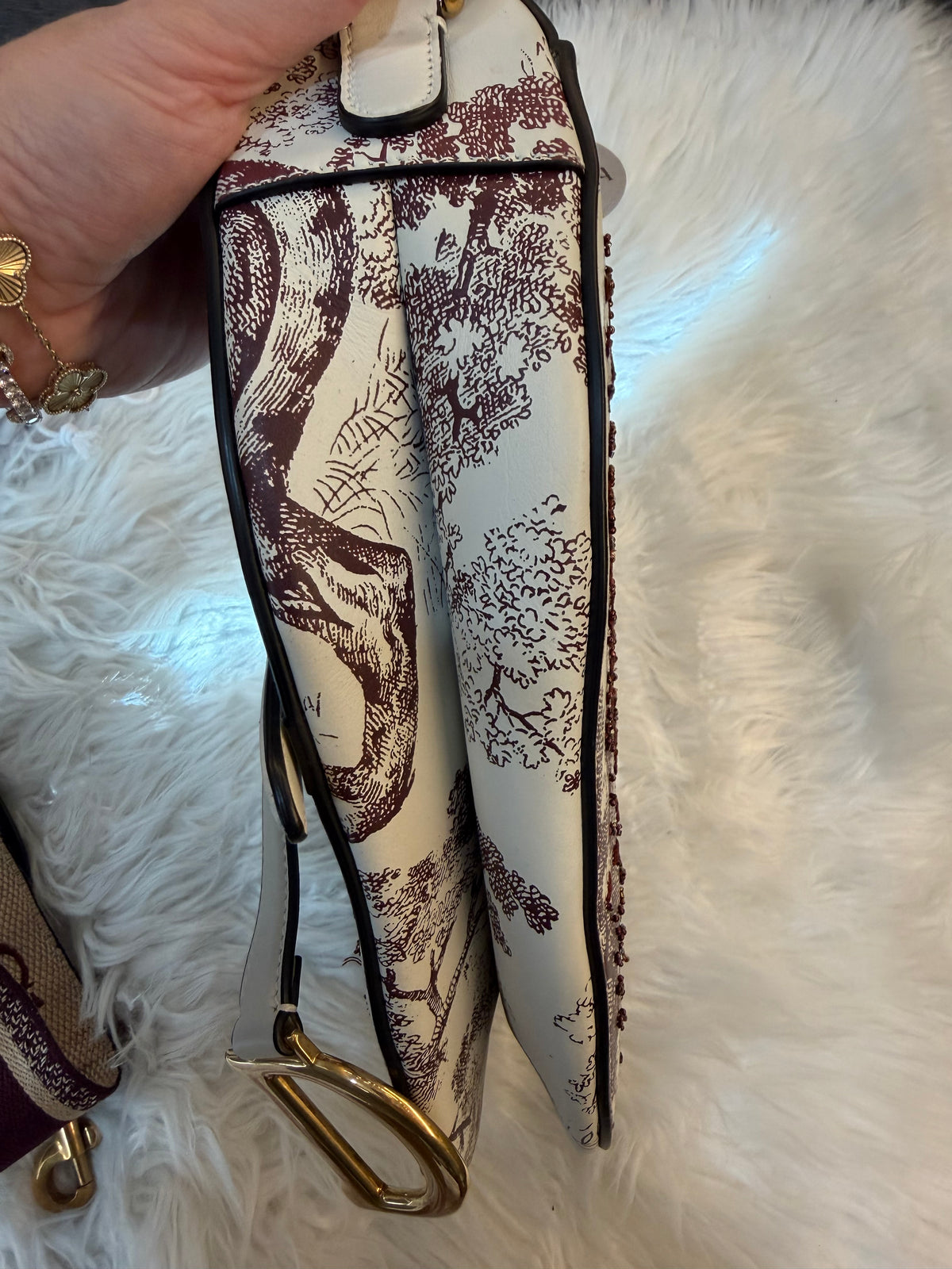 DIOR MEDIUM SADDLE TOILE DE JOUR TIGER EMBROIDERED CALFSKIN
