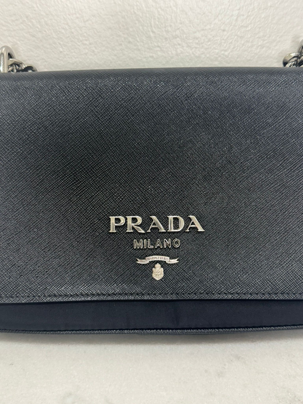 Prada Saffiano Chain Flap Crossbody