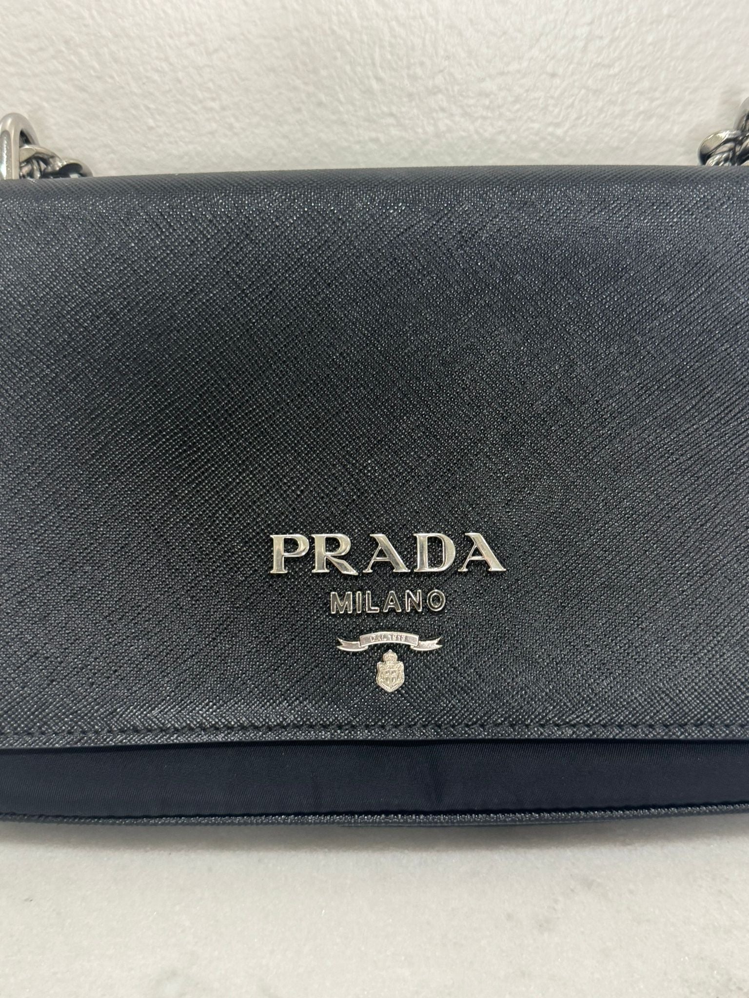 Prada Saffiano Chain Flap Crossbody