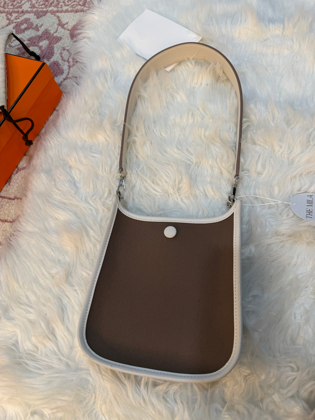 HERMES NEO EVELYNE TPM BAG TOILE AND LEATHER