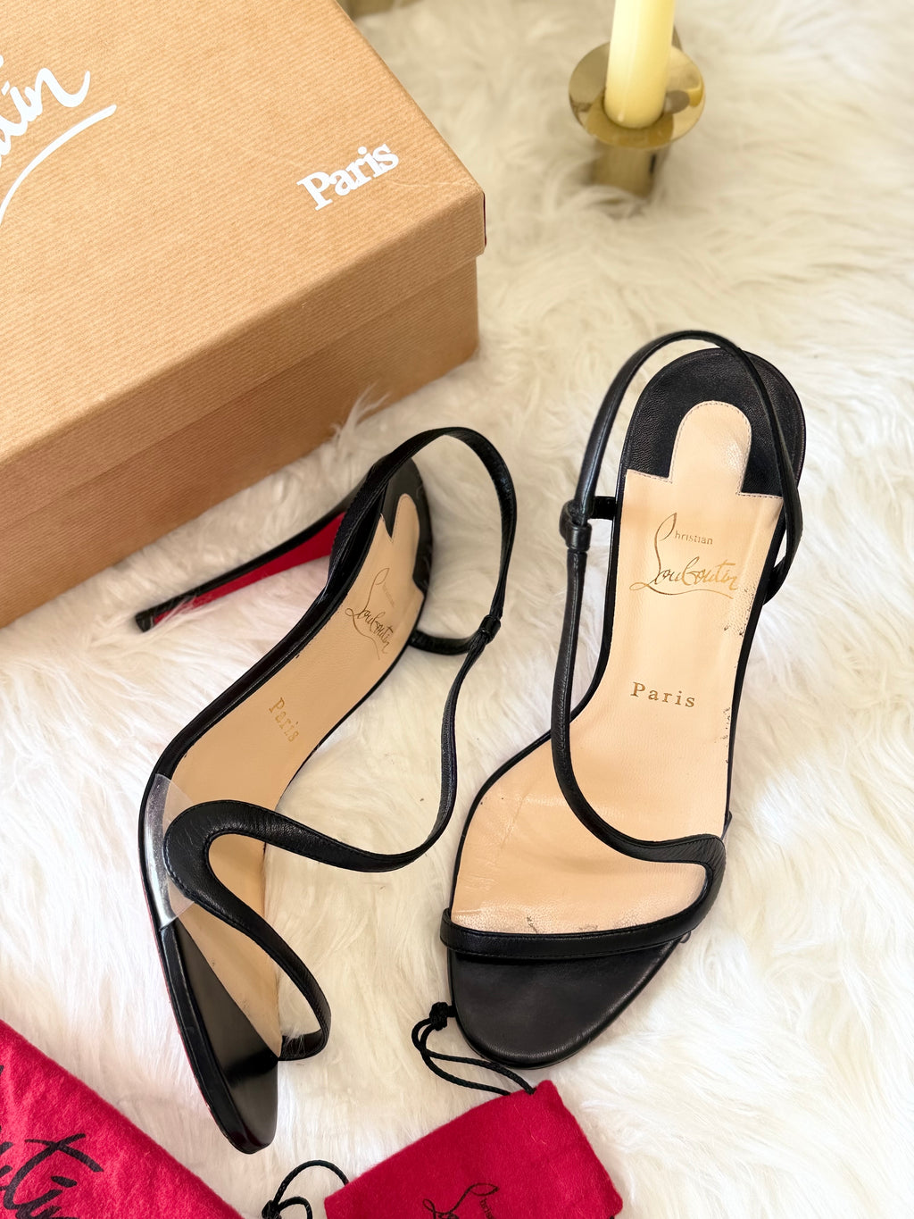 CHRISTIAN LOUBOUTIN ROSALIE SLINGBACK STILETTO SANDALS