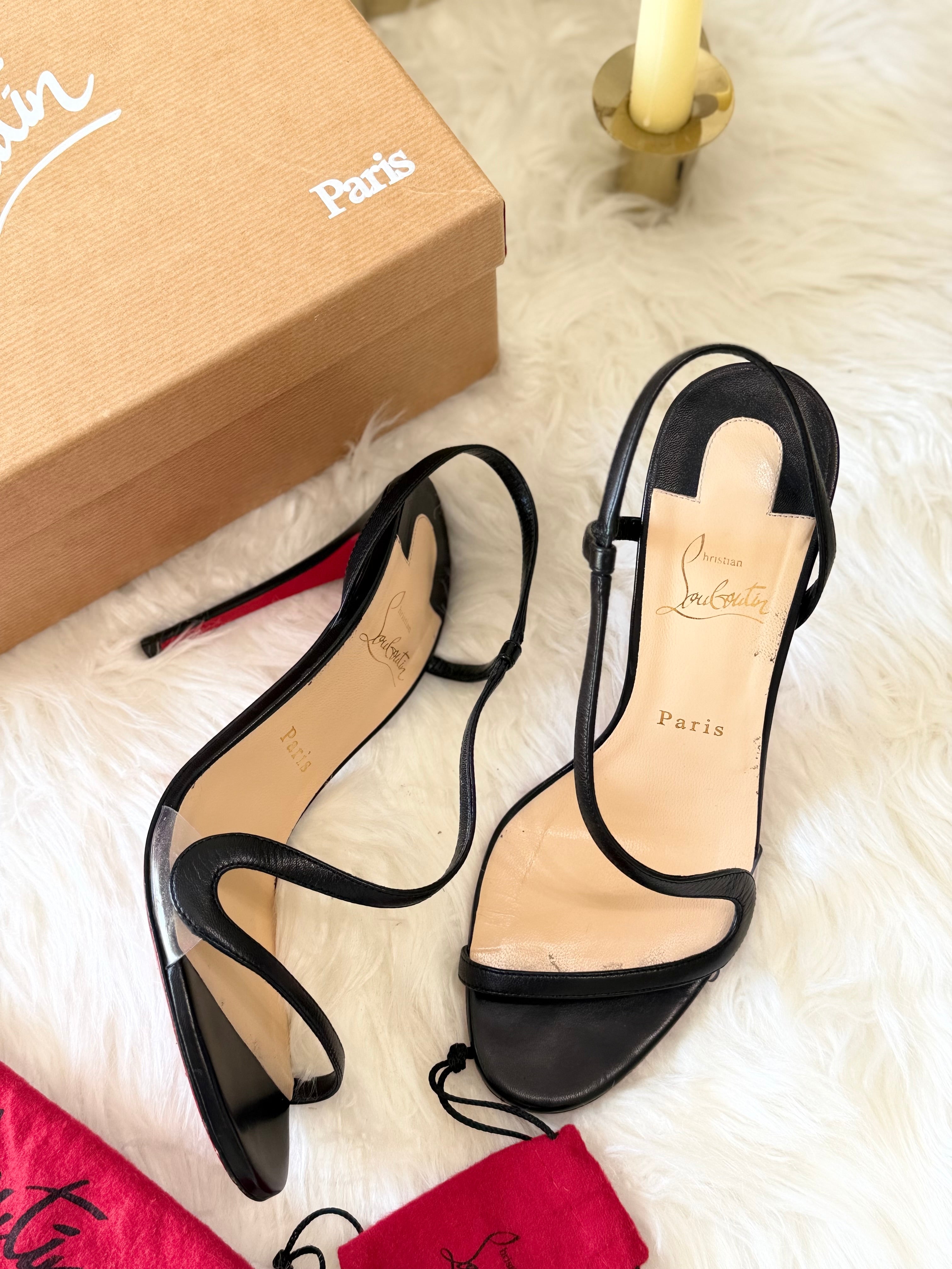 CHRISTIAN LOUBOUTIN ROSALIE SLINGBACK STILETTO SANDALS