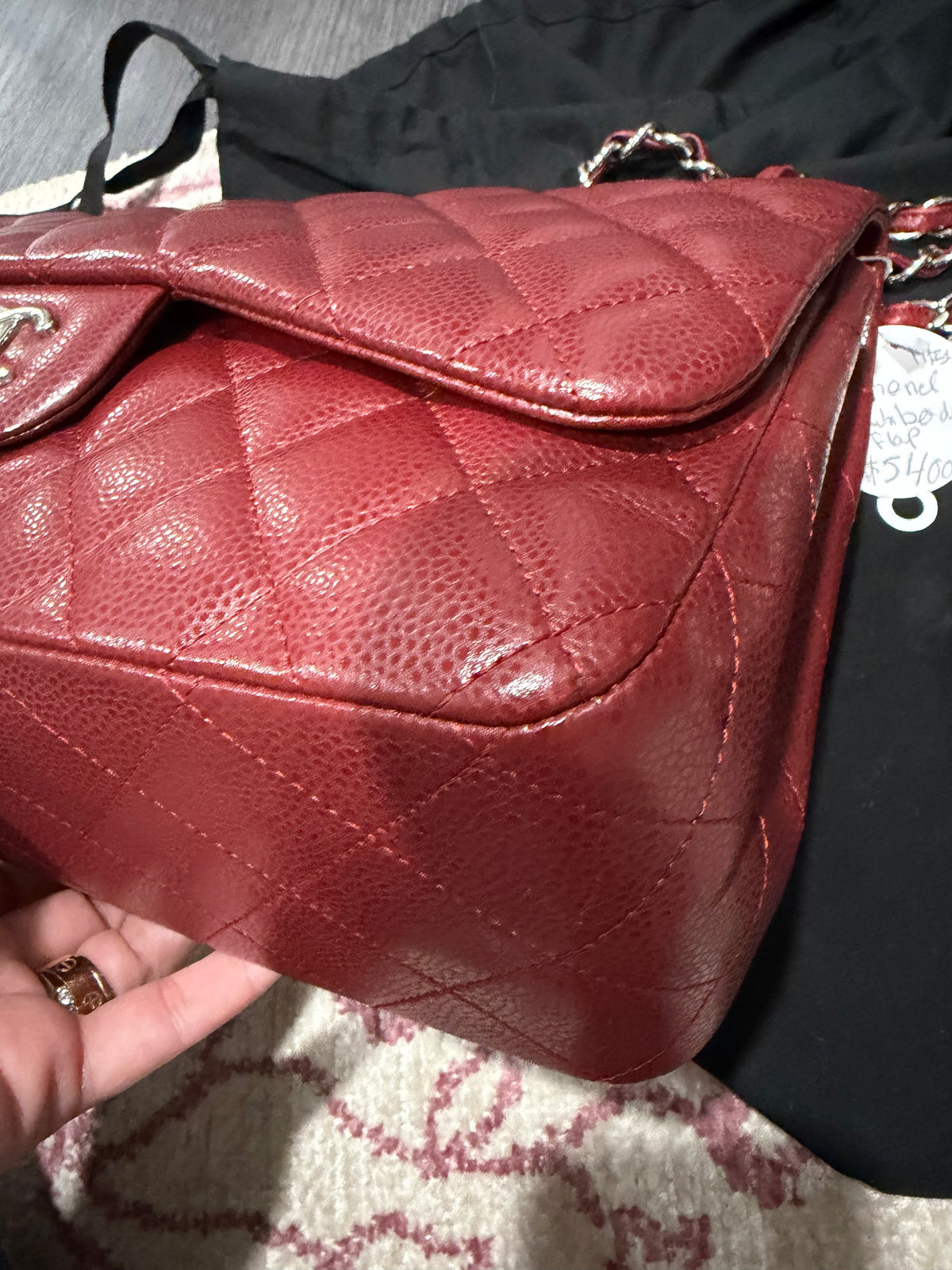 CHANEL DOUBLE CLASSIC FLAP JUMBO IN CAVIAR LEATHER