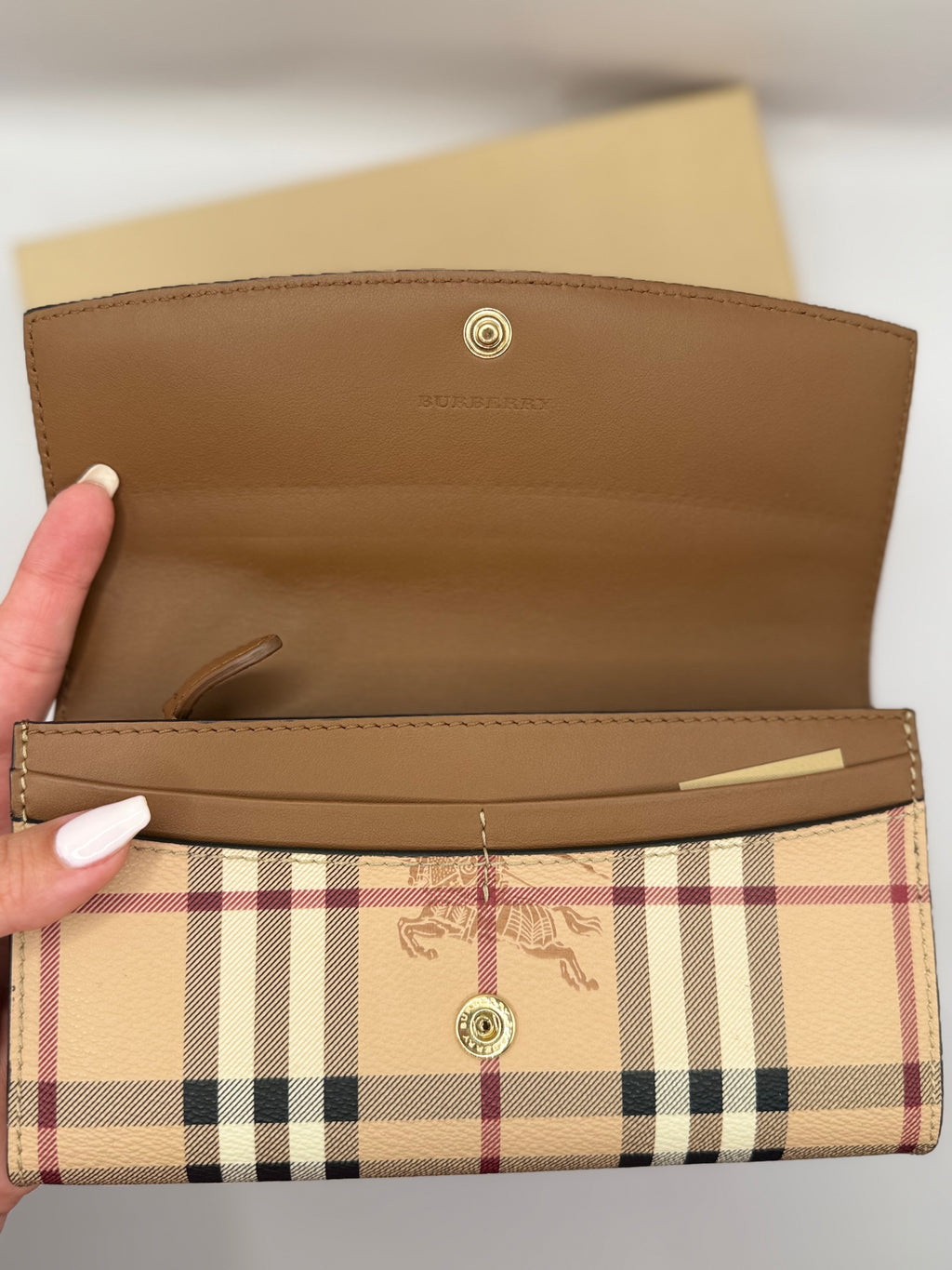 BURBERRY HARRIS LONG WALLET CHECK PATTERN PRINT