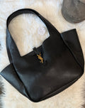 SAINT LAURENT 5 A 7 BEA TOTE IN GRAIBED LEATHER