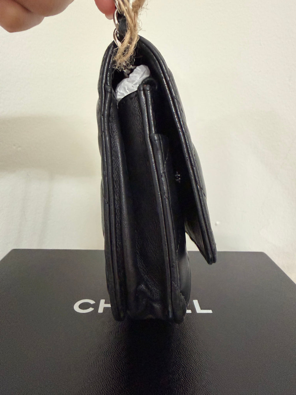 CHANEL LAMBSKIN WALLET ON CHAIN